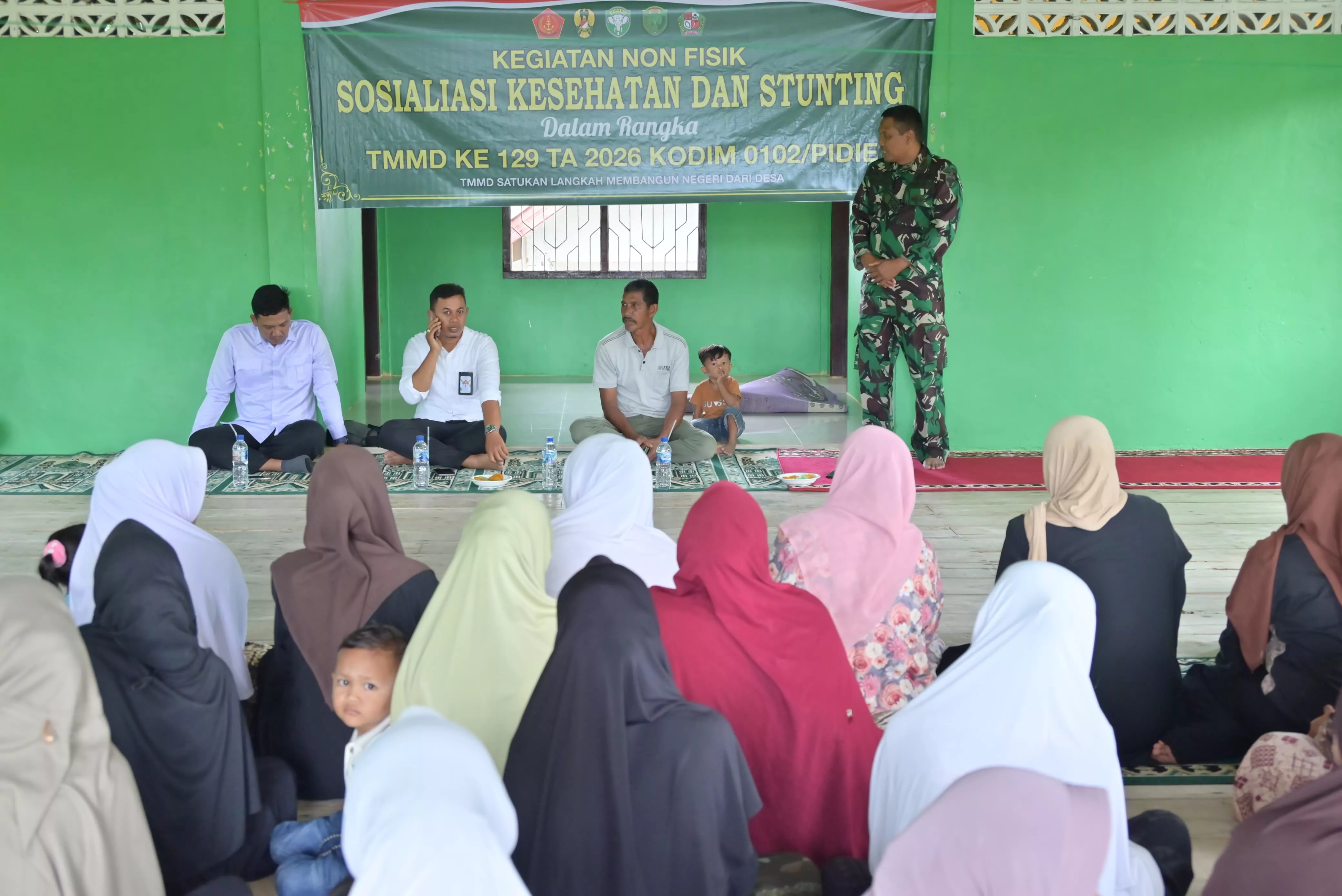 Satgas TMMD ke-129 Kodim 0102/Pidie Gandeng Dinas Sosial Edukasi Warga Cegah Stunting
