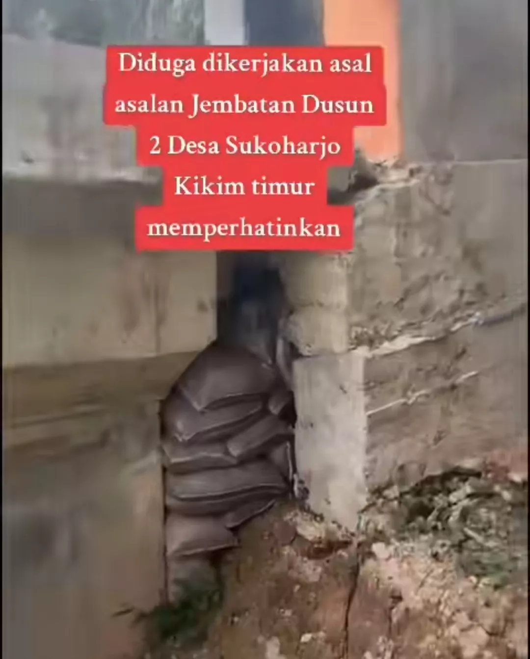 Video Jembatan Rp1,5 Miliar di Kikim Timur Viral, Pasir dan Kayu Picu Pertanyaan