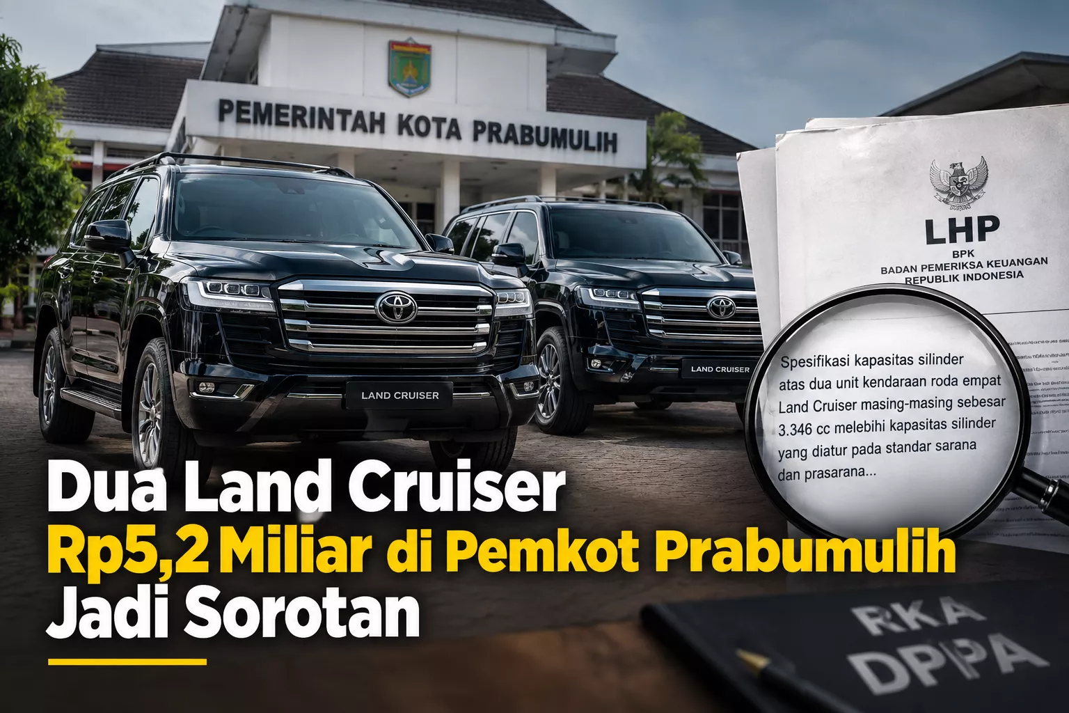 Dua Land Cruiser Rp5,2 Miliar di Pemkot Prabumulih Jadi Sorotan