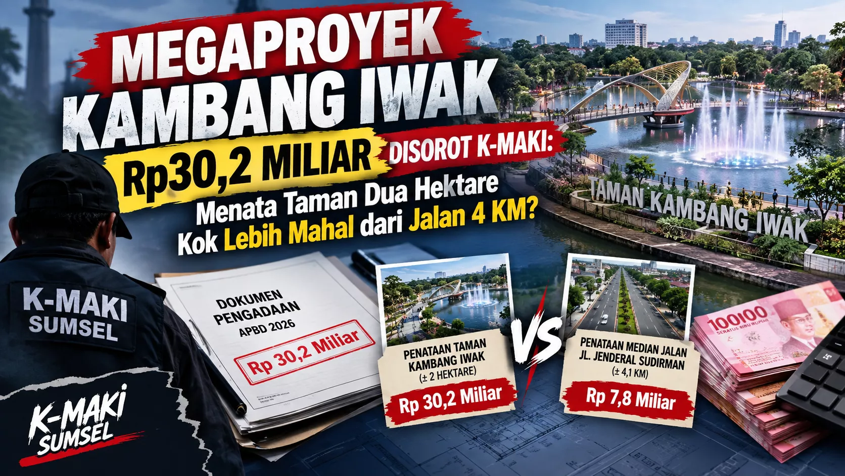 Megaproyek Kambang Iwak Rp30,2 Miliar Disorot K-MAKI: Menata Taman Dua Hektare Kok Lebih Mahal dari Jalan 4 KM?