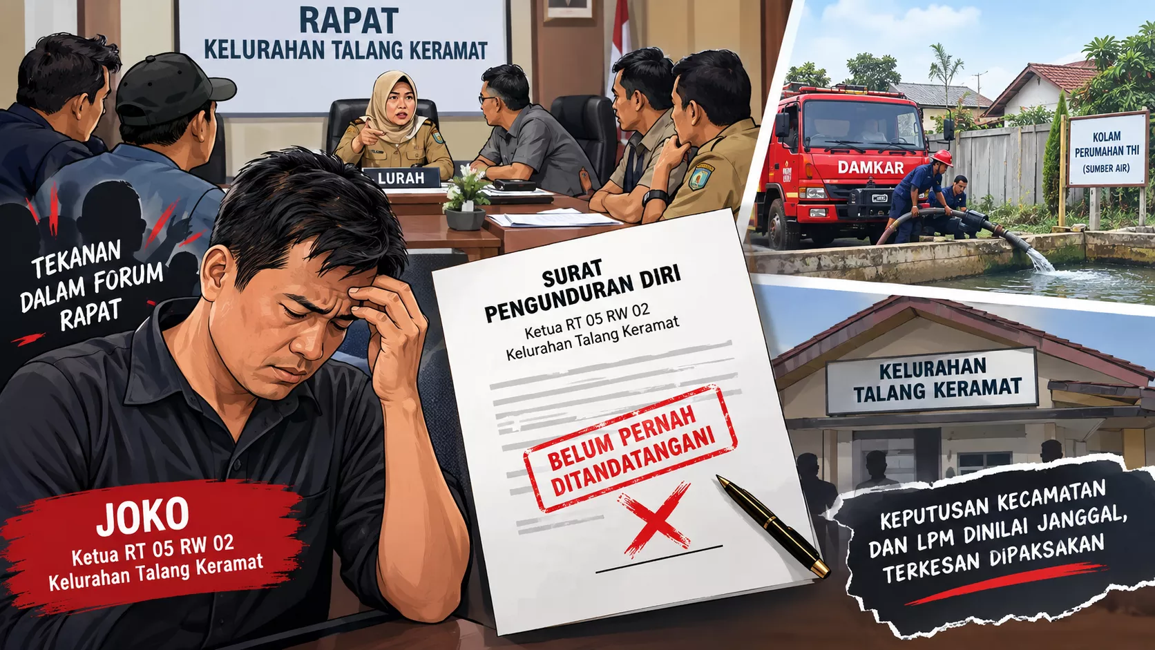 Joko Klaim Tertekan dalam Forum Rapat, Persoalan Pengunduran Diri Ketua RT 05 Berujung Sengketa