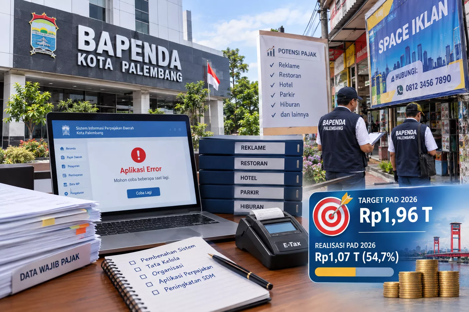 Bapenda Palembang Akui Sistem Pajak Masih Minim, Target PAD Rp1,96 T Dikejar
