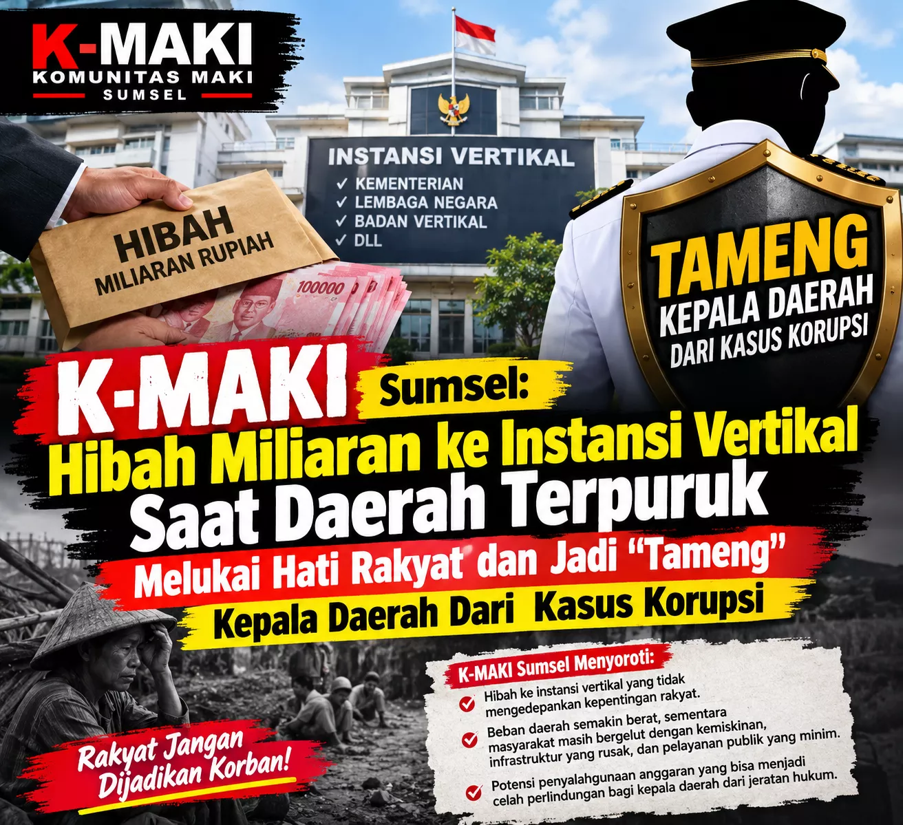 Hibah Miliaran ke Instansi Vertikal Disorot K-MAKI, Diduga Berpotensi Jadi “Tameng” Kekuasaan