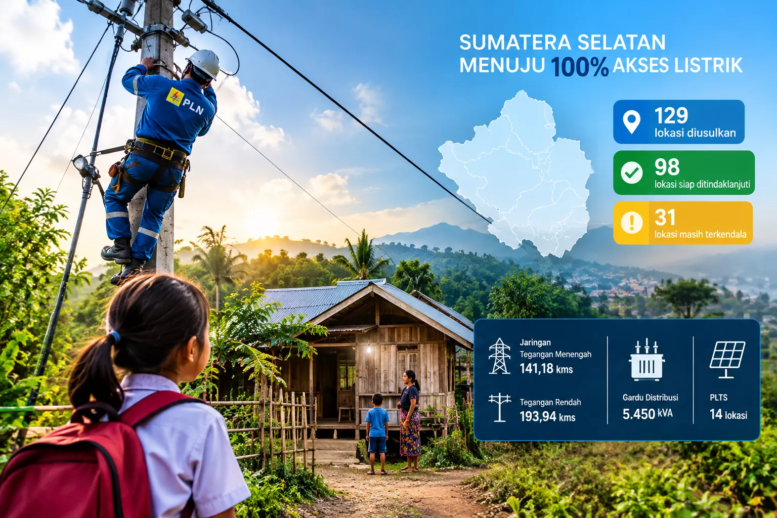 31 Lokasi Belum Berlistrik di Sumsel, PLN Kejar 98 Titik