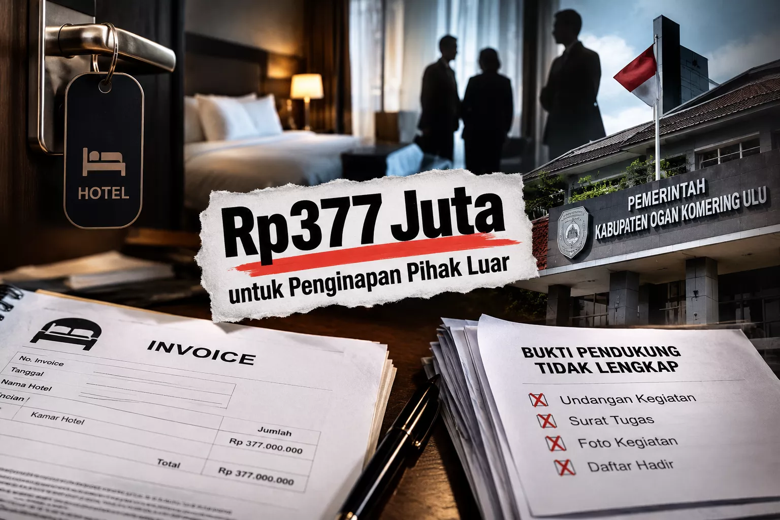Sewa Penginapan Rp377 Juta Tanpa Bukti Memadai, Pemkab OKU Disorot