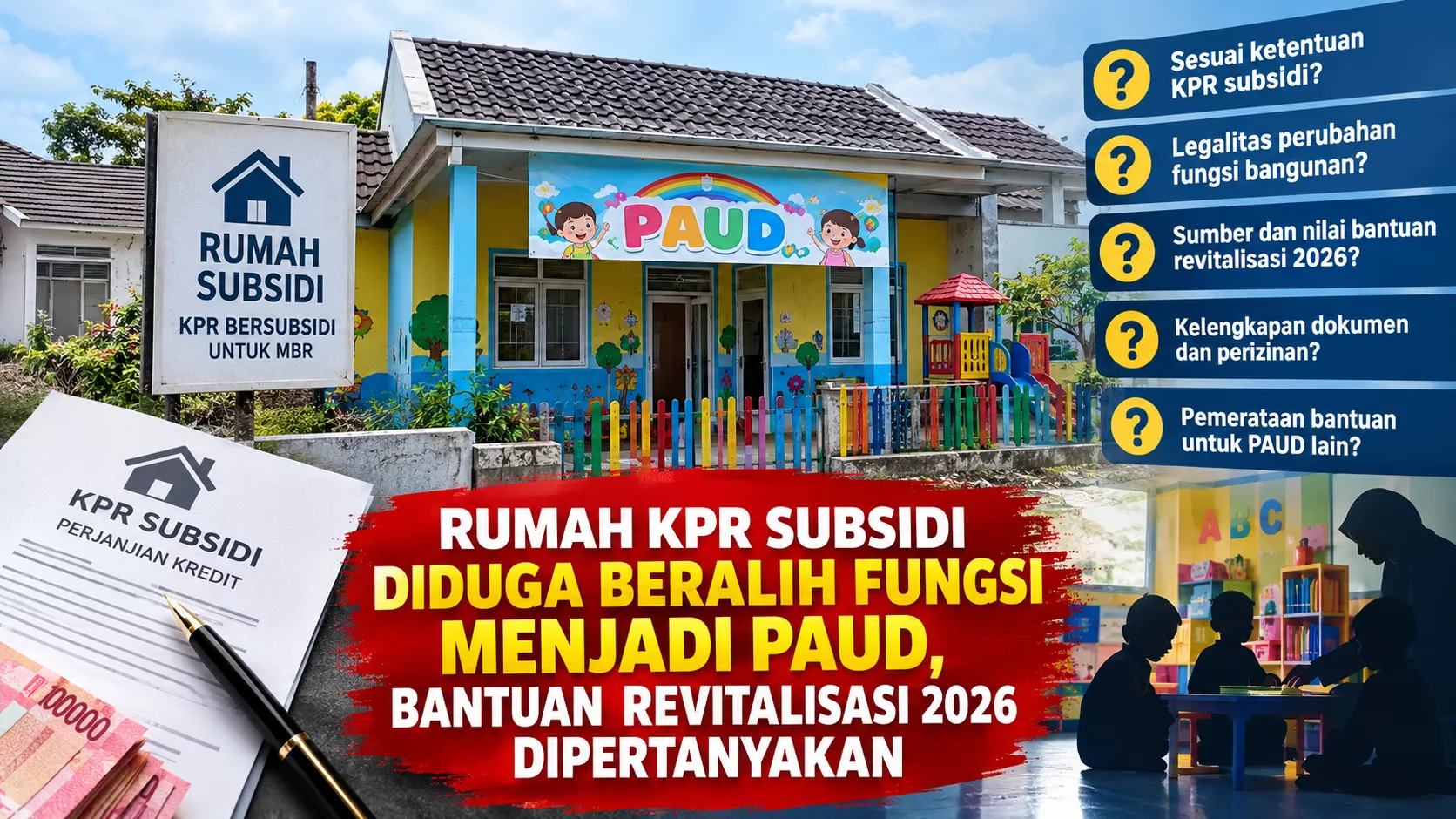 Rumah KPR Subsidi Diduga Beralih Fungsi Menjadi PAUD, Bantuan Revitalisasi 2026 Dipertanyakan