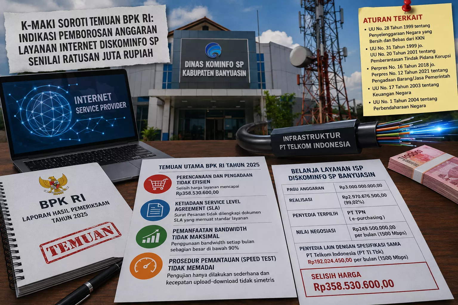 K-MAKI Beberkan Temuan BPK RI Terkait Belanja Internet Diskominfo Banyuasin