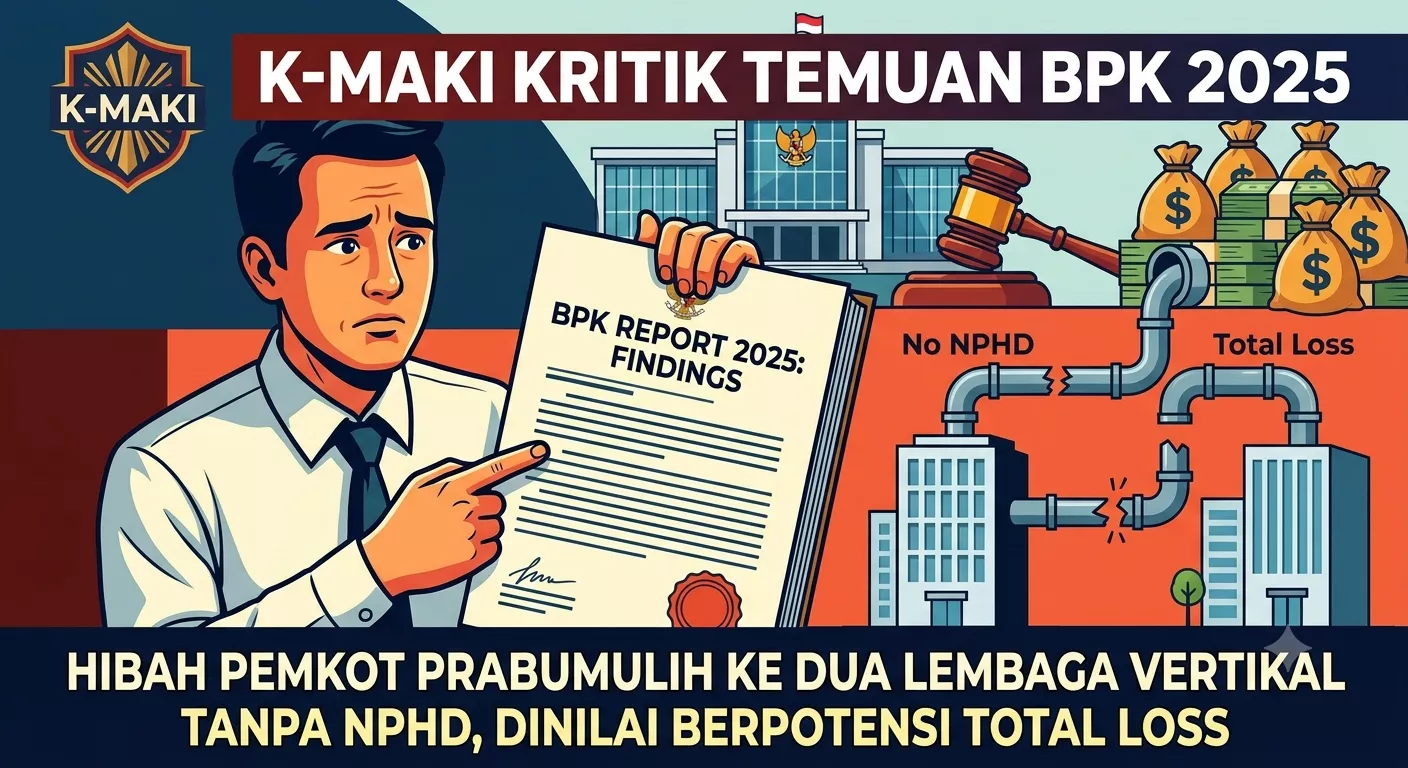 K-MAKI Kritik Temuan BPK 2025 Hibah Pemkot Prabumulih ke Dua Lembaga Vertikal Tanpa NPHD, Dinilai Berpotensi Total Loss