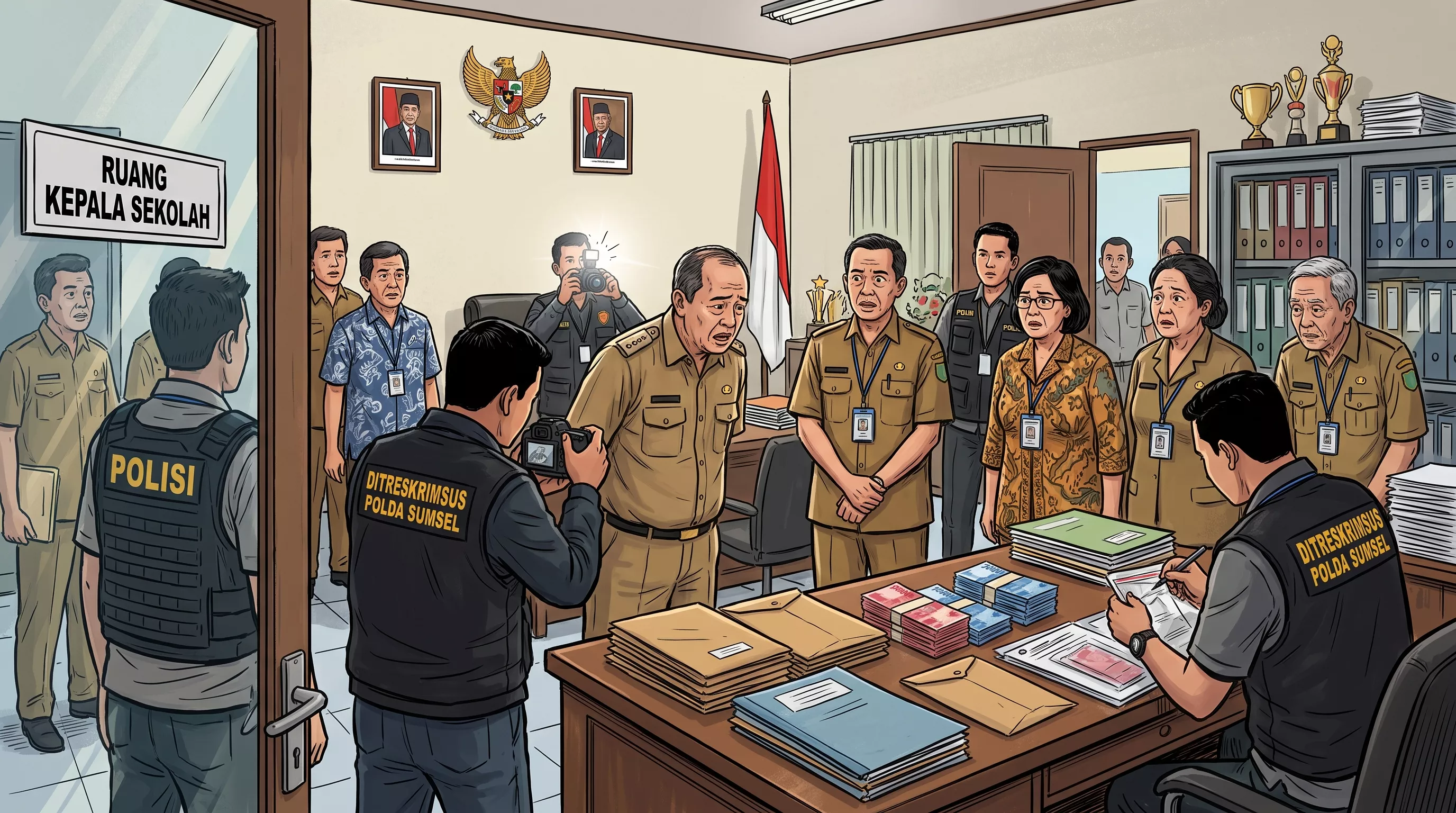 Sejumlah Kepala Sekolah Banyuasin Diduga Terjaring OTT Ditreskrimsus Polda Sumsel