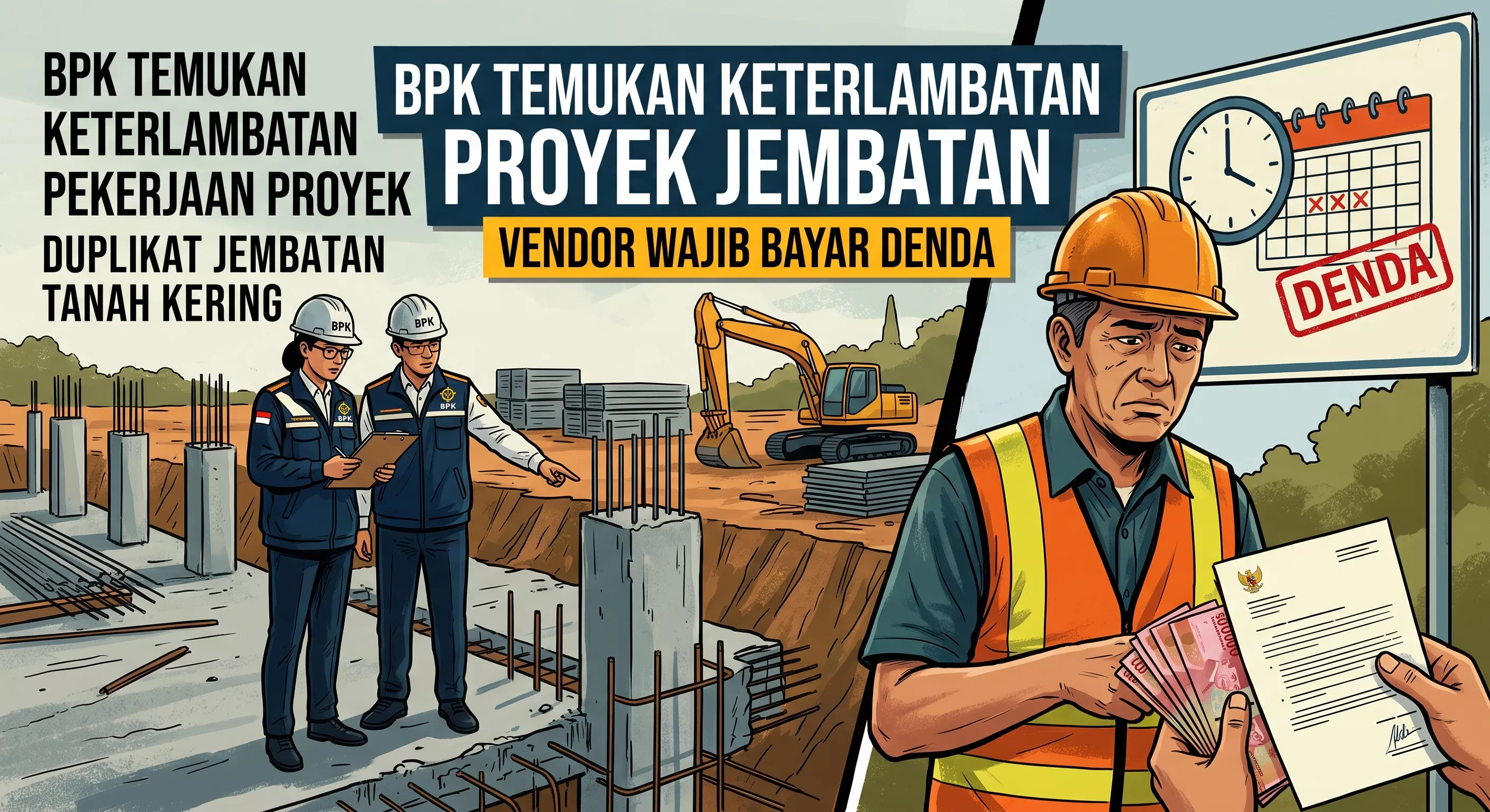 BPK Temukan Keterlambatan Pekerjaan Proyek Duplikat Jembatan Tanah Kering, PT. PAP Wajib Bayar Denda
