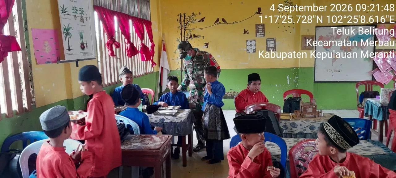 Didampingi Babinsa, 3.023 Siswa dan Guru di Merbau Terima Makan Bergizi dari Program SPPG