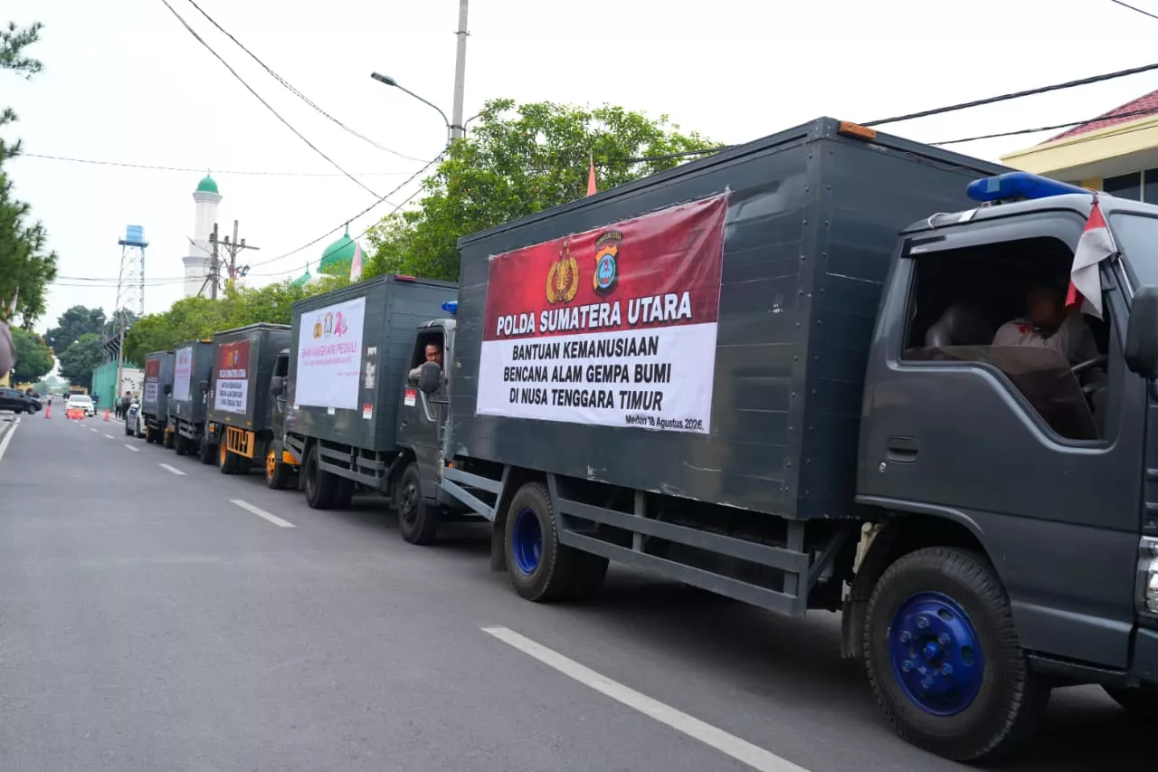 Polda Sumut Berangkatkan 25 Ton Bantuan Kemanusiaan Tahap Pertama untuk Korban Gempa NTT