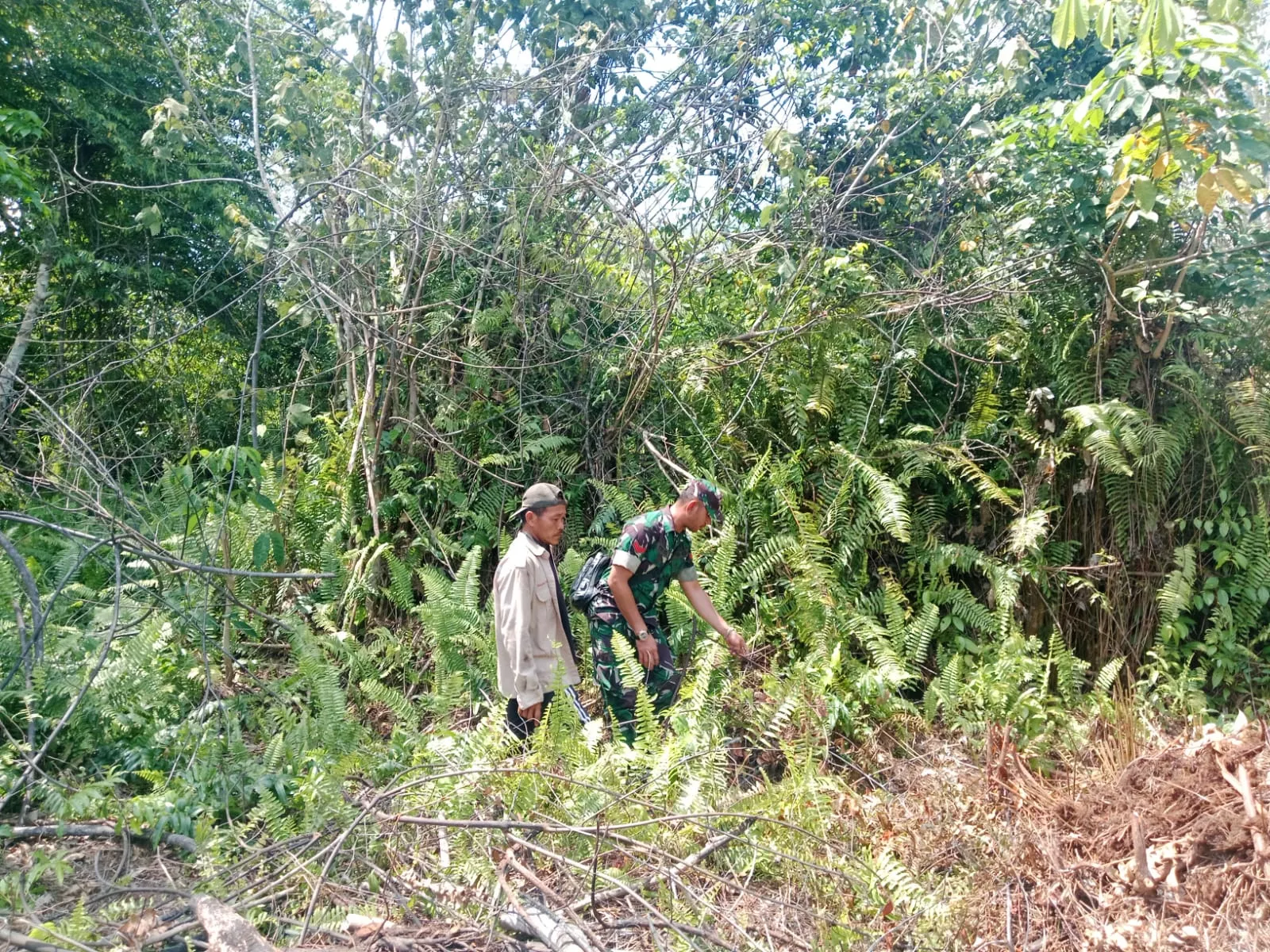 Koptu Yulius Pantau Wilayah Rawan Karhutla di Mengkirau, Warga Diingatkan Tak Bakar Lahan