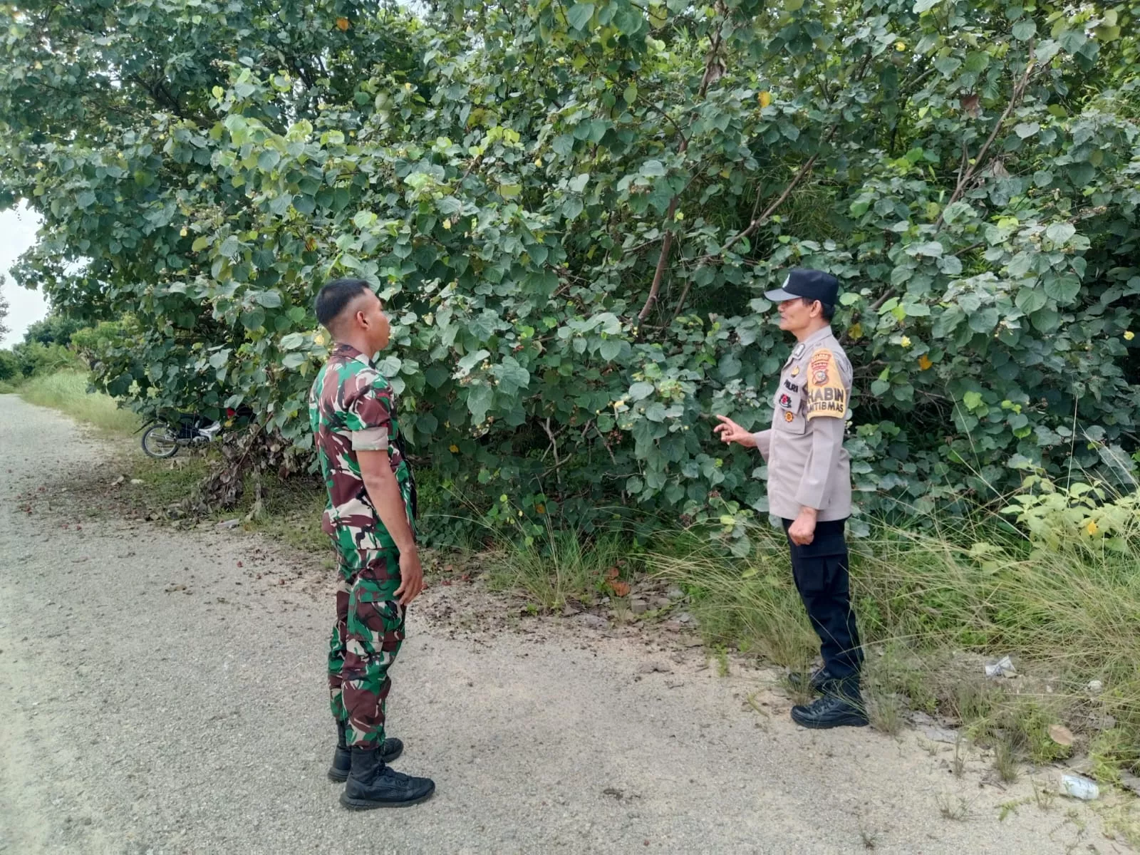 Babinsa Merbau Patroli Cegah Karhutla di Lahan Gambut Mengkirau