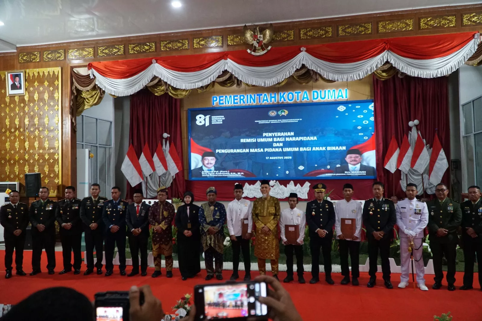 729 Warga Binaan Rutan Dumai Terima Remisi HUT ke-81 RI, 5 Orang Langsung Bebas