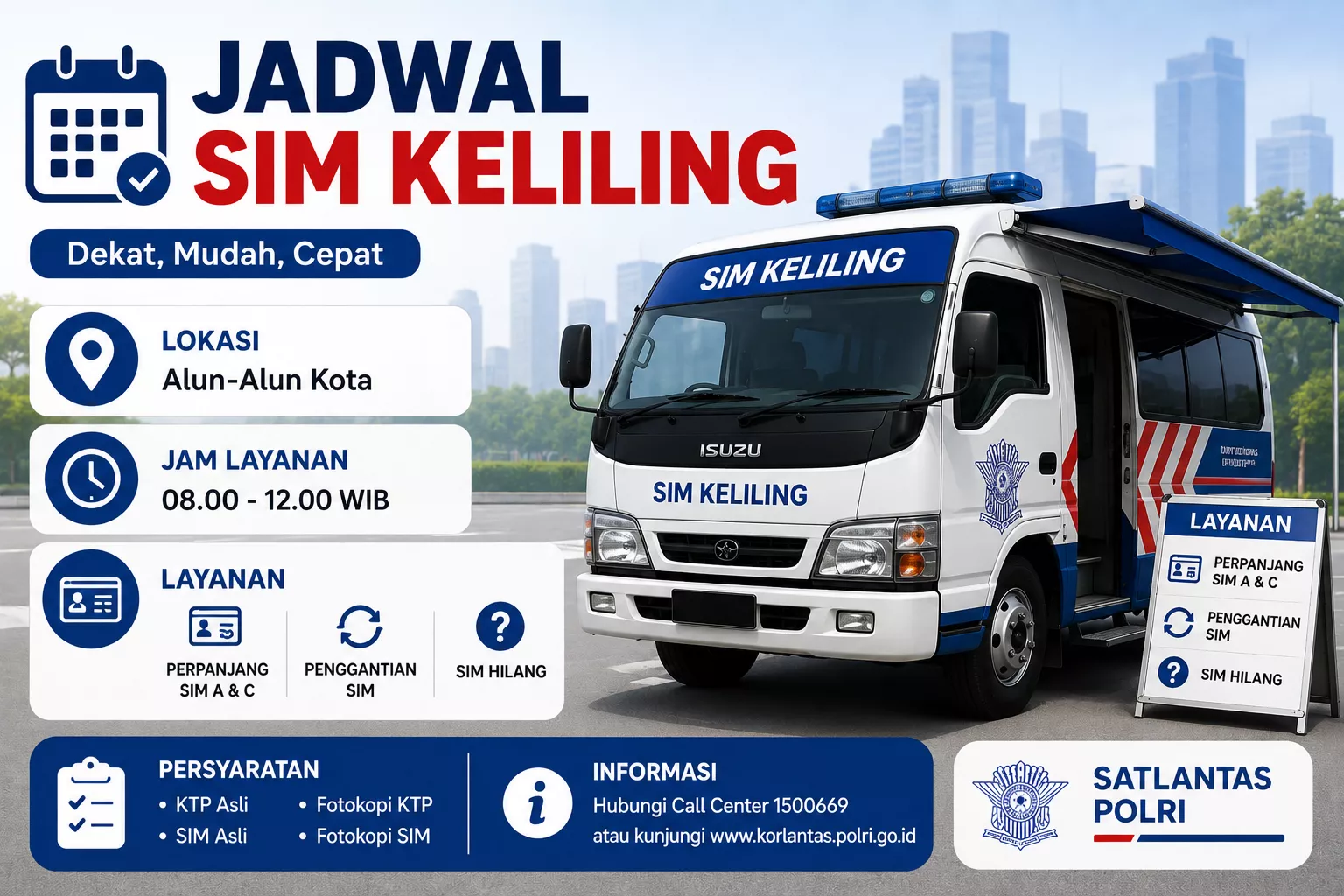 SIM Keliling Bandung Sabtu Ini di ITC Kebon Kalapa, Catat Jam Pendaftarannya