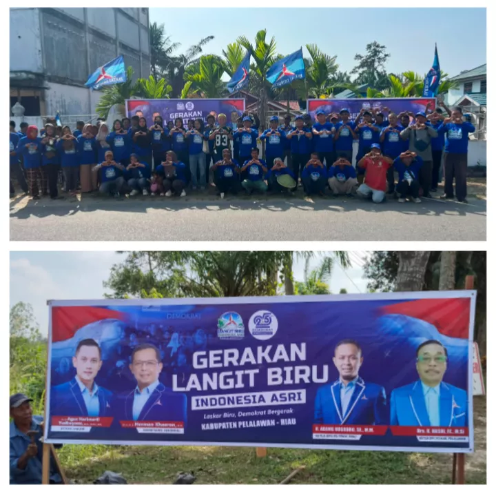 Gerakan Langit Biru Indonesia Asri Laskar Biru Demokrat Gotong Royong Bersihkan Masjid Al Mukminin