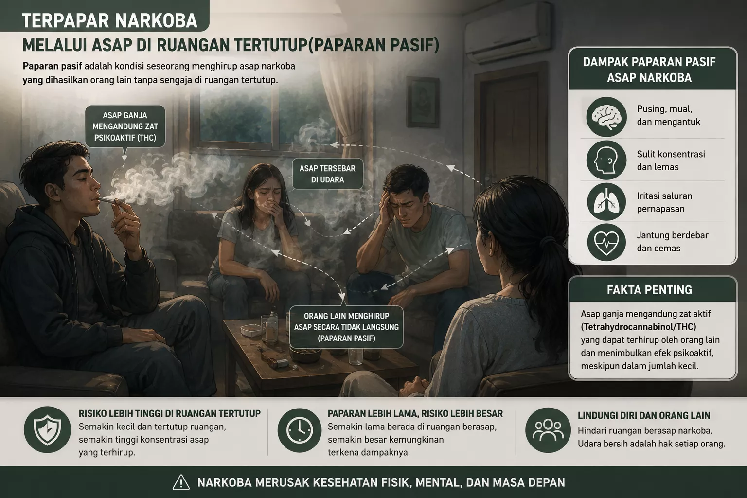 Bahaya Tak Terlihat: Asap Ganja di Ruangan Tertutup Bisa Membuat Orang Lain Terpapar Narkoba!!
