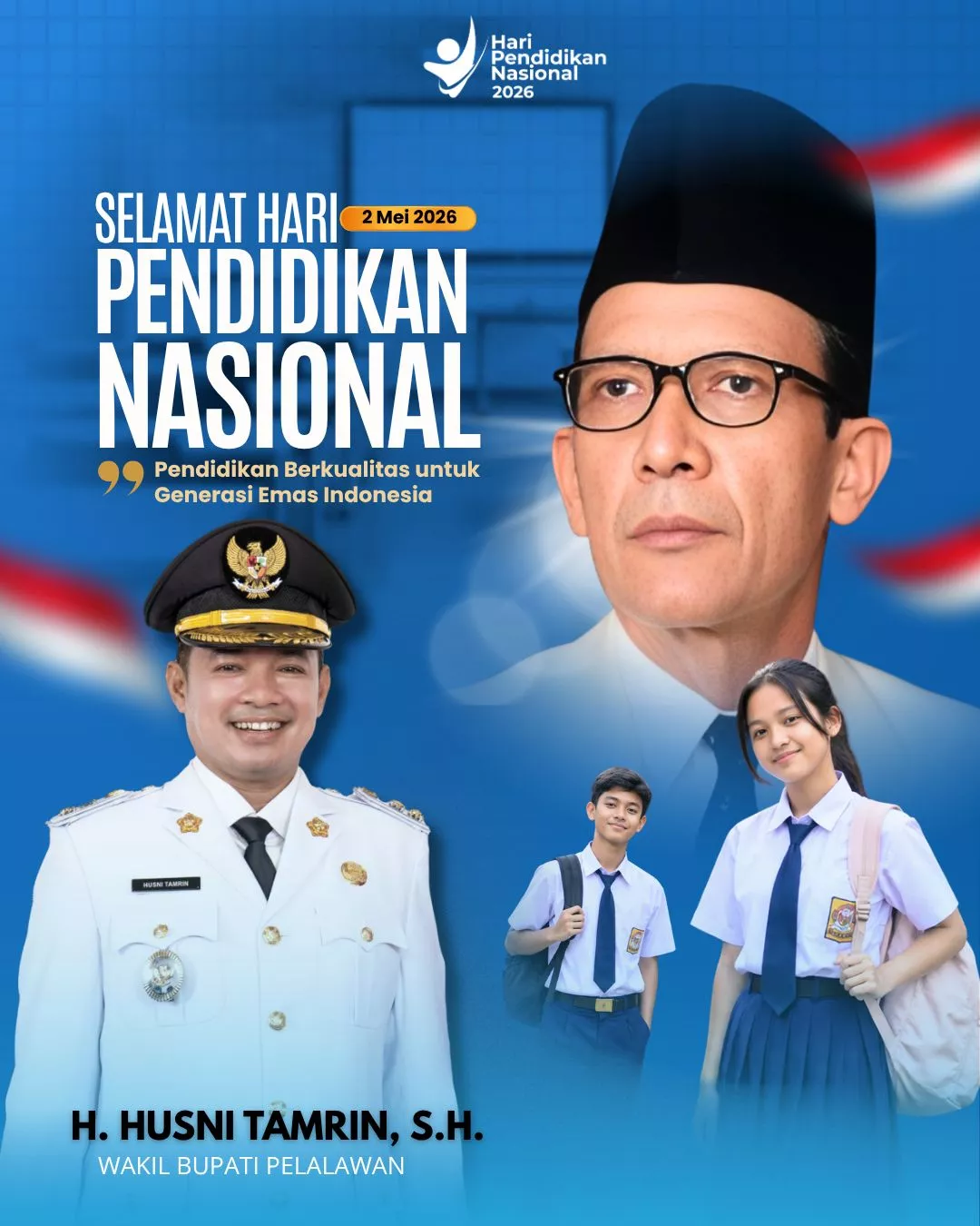 Wakil Bupati Pelalawan Husni Tamrin: Hardiknas 2026 Momentum Perkuat Pendidikan Berkualitas untuk Generasi Emas Indonesia