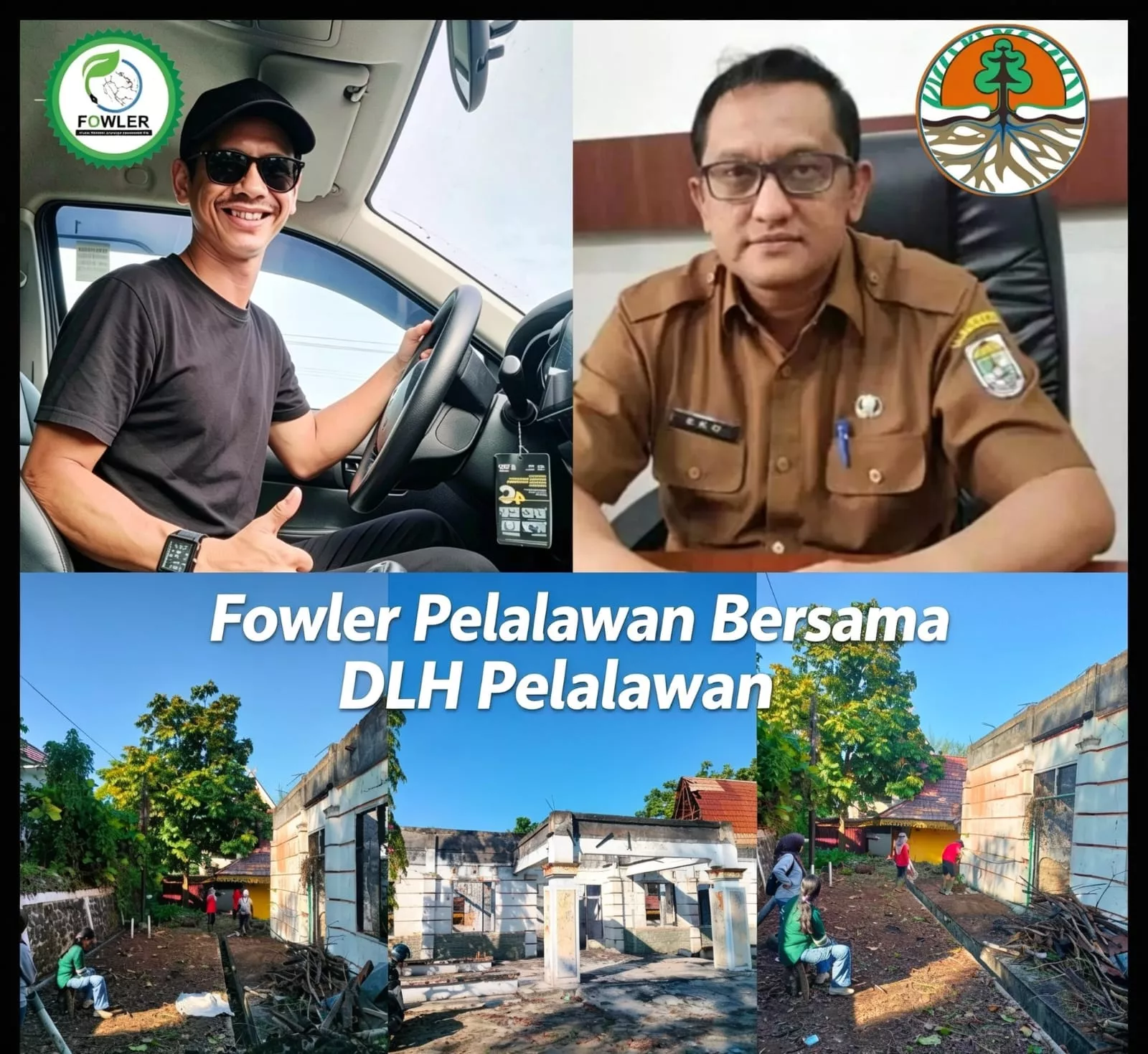 Tiga Tim Dikerahkan Bersihkan Puing Bekas Kantor DLH, Eko Novitra Ajak Petugas Dukung Program Pelalawan Sejuk