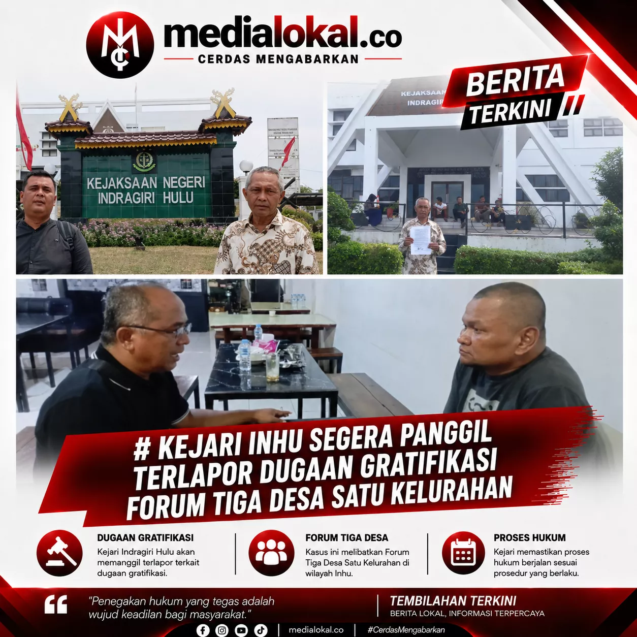 Kejari Inhu Segera Panggil Terlapor Dugaan Gratifikasi Forum Tiga Desa Satu Kelurahan