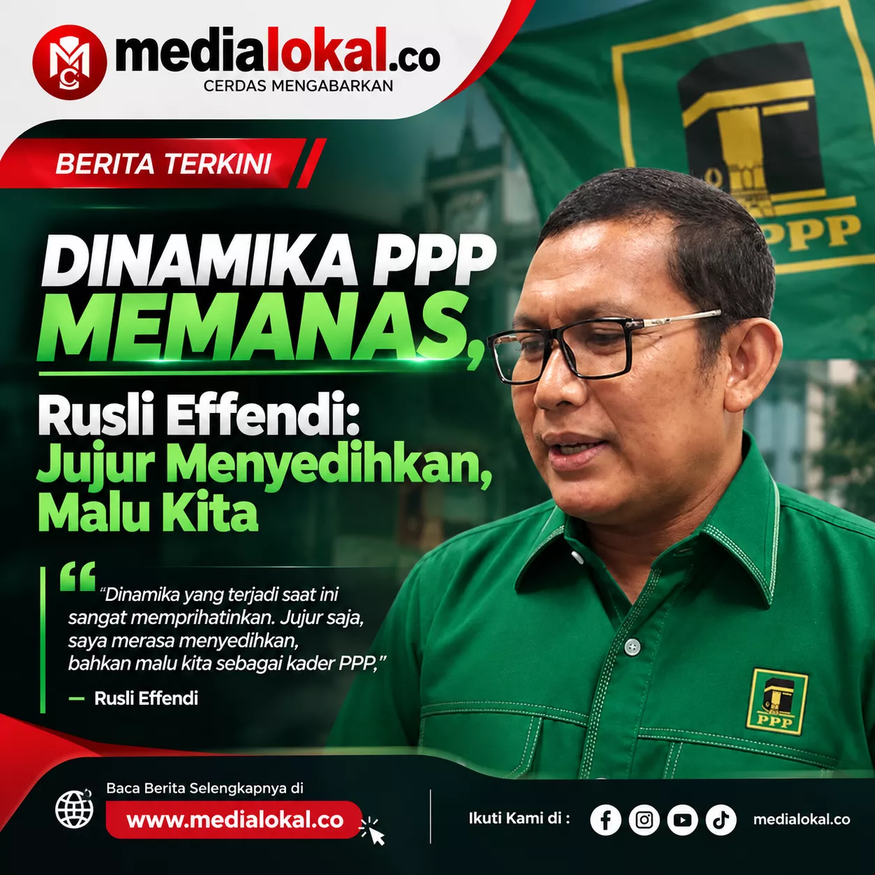Tanggapi Pemecatan Waketum & Sekjen PPP, Tokoh PPP Rusli Effendi: “Saya Tak Ikutan, Jujur Menyedihkan