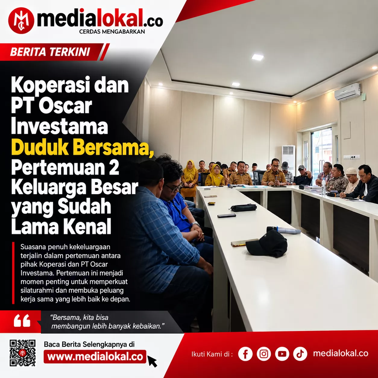 Duduk Bersama, Koperasi dan PT Oscar Investama di Inhil Rapikan Bagi Hasil dan Status Lahan 