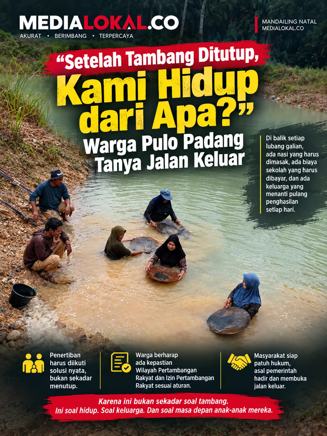 Warga Pulo Padang Tanyakan Nasib Mereka Setelah Tambang Ditutup Paksa Satgas