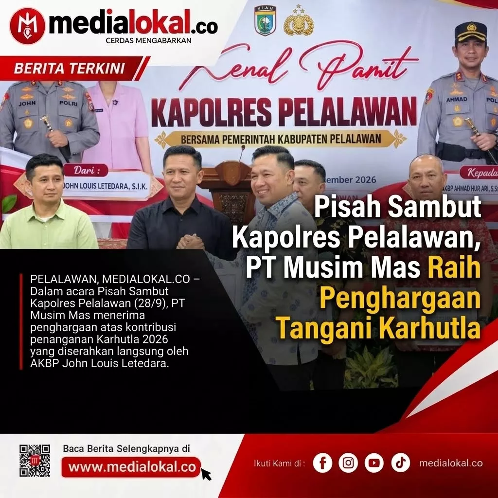 Pisah Sambut Kapolres Pelalawan, PT Musim Mas Raih Penghargaan Atas Peran Aktif Tangani Karhutla