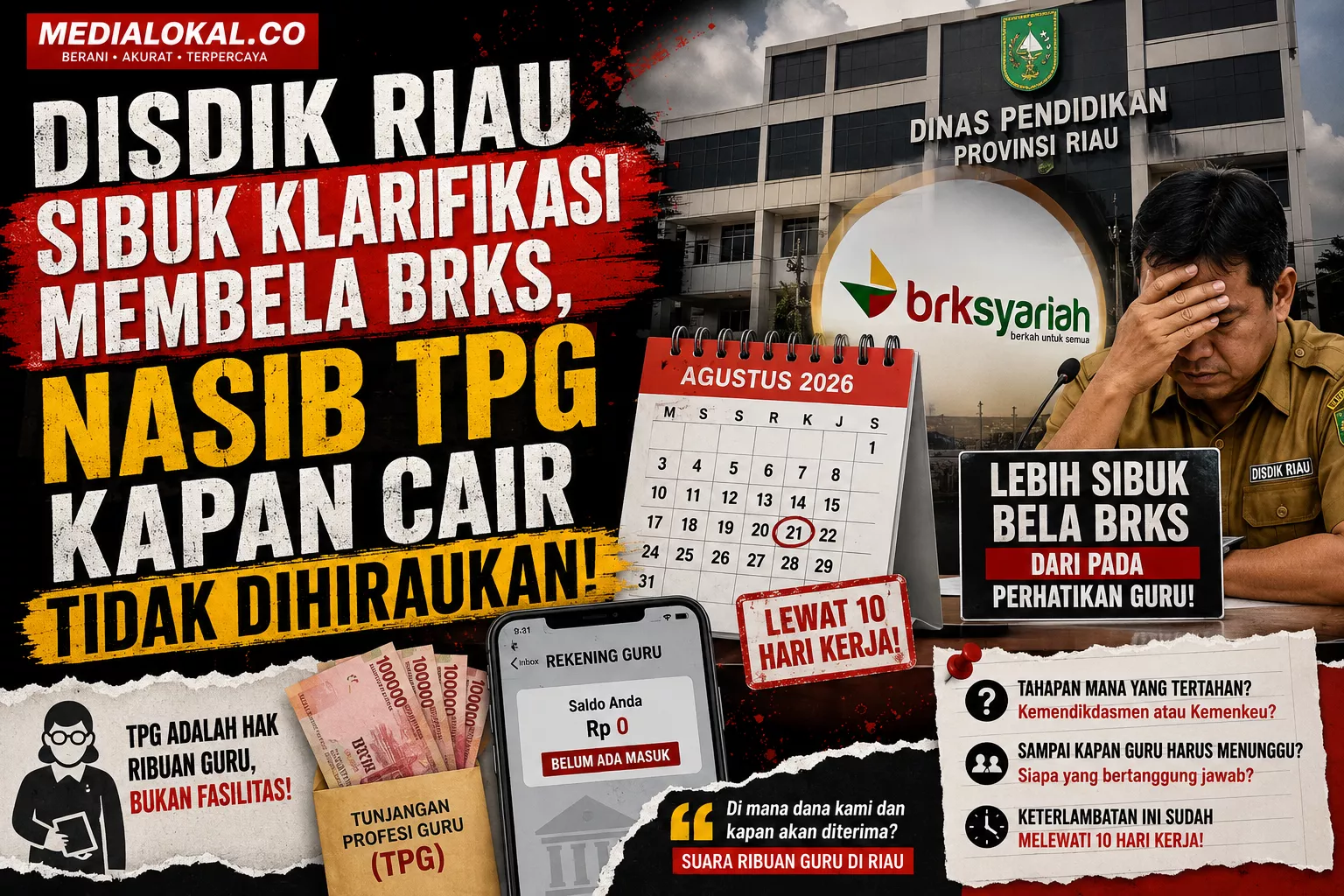 Disdik Riau Sibuk Klarifikasi Membela BRKS, Nasib TPG Kapan Cair tidak Dihiraukan! 