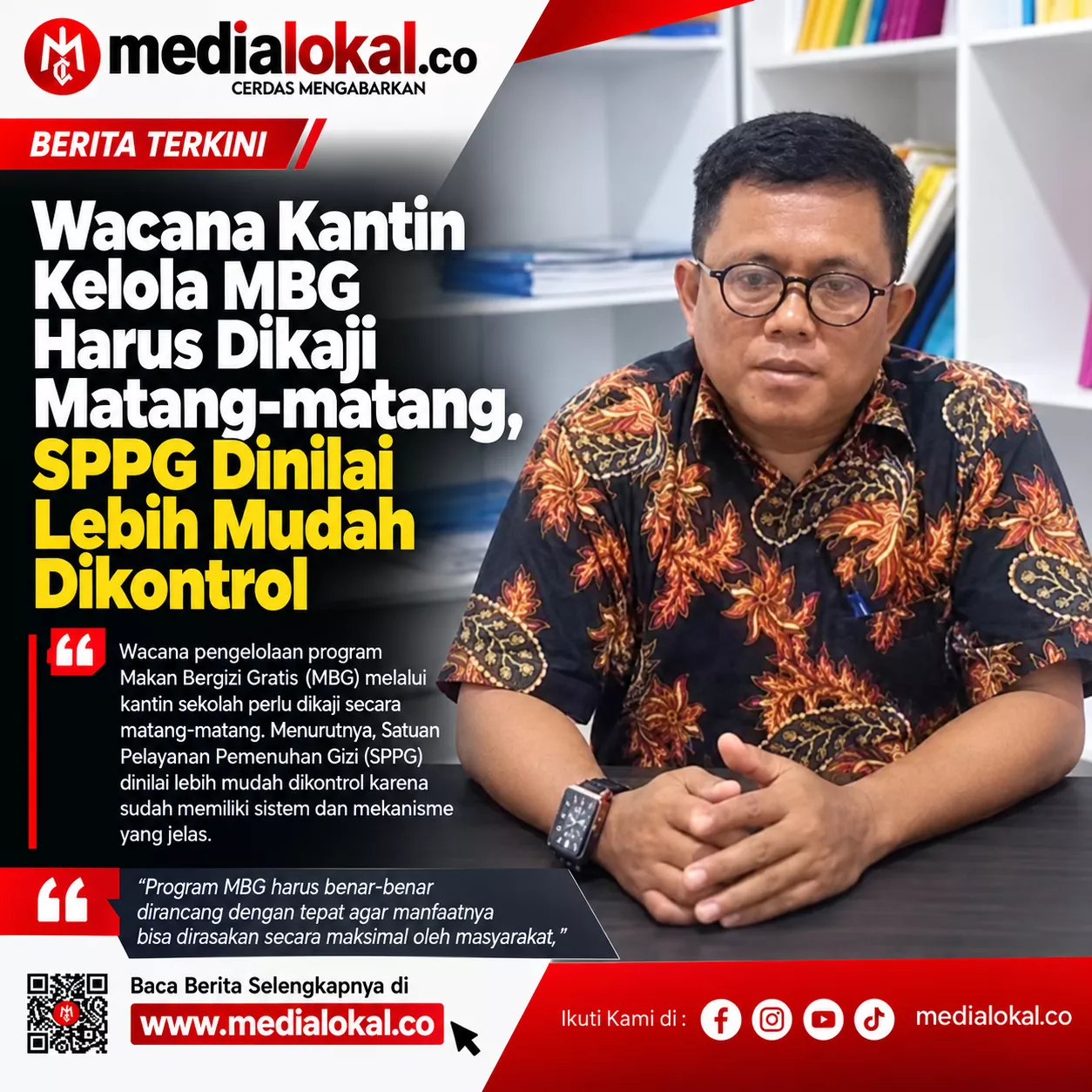 APPMBGI Kabupaten Inhil Soroti Risiko Jika MBG Dialihkan ke Kantin Sekolah