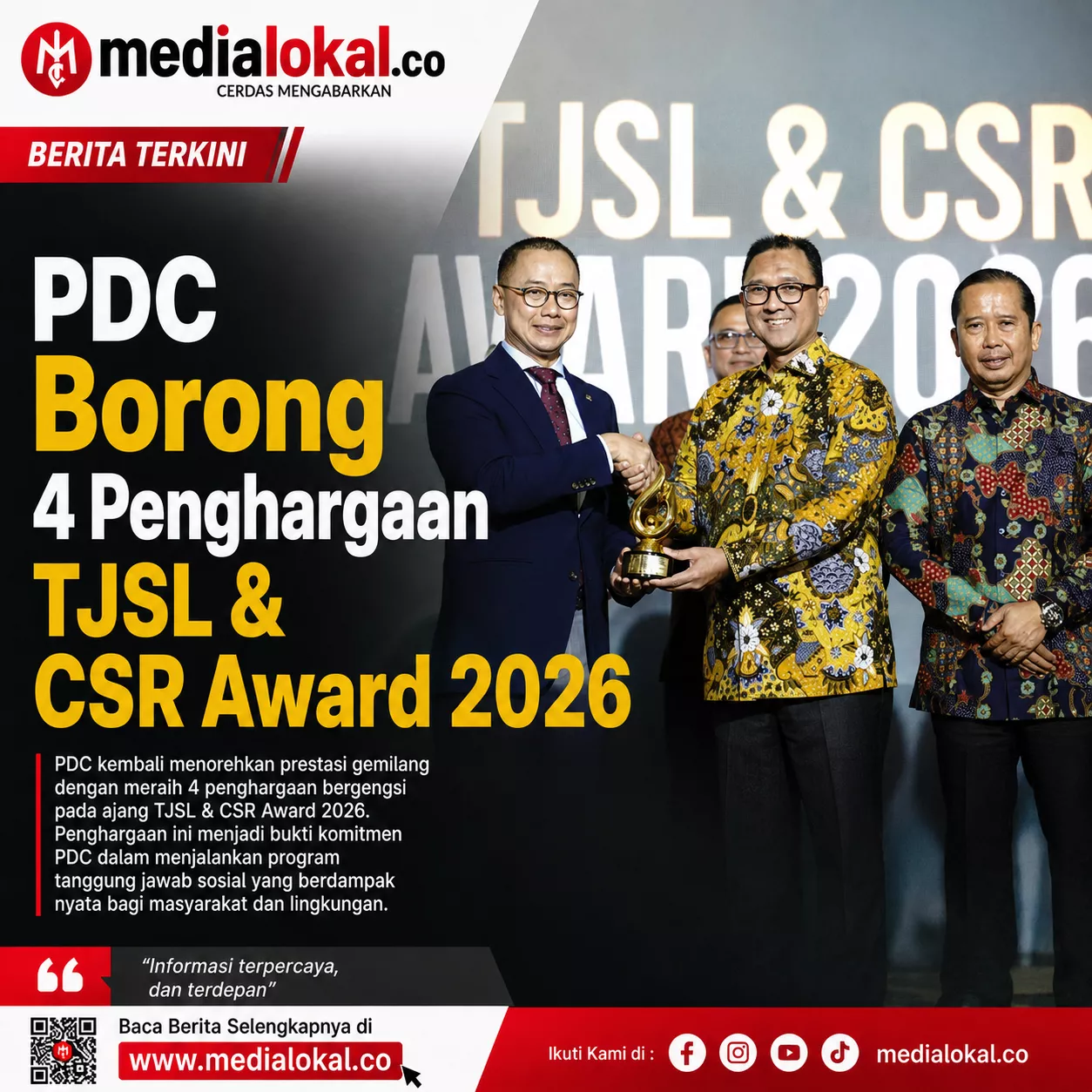 DC Raih Empat Penghargaan TJSL & CSR Award 2026, Perkuat Program Berbasis Pemberdayaan