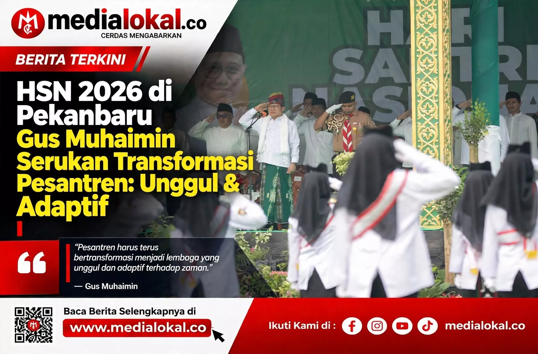 Pimpin Apel HSN di Riau, Gus Muhaimin Bidik Santri Jadi Jawaban atas Krisis Bangsa
