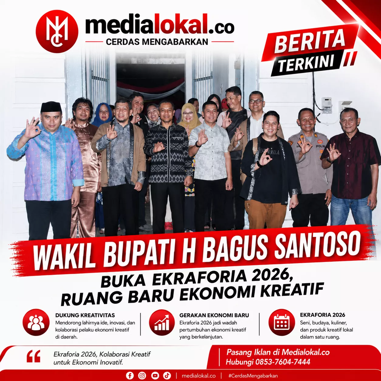 Wakil Bupati H Bagus Santoso Buka Ekraforia 2026, Ruang Baru Ekonomi Kreatif 