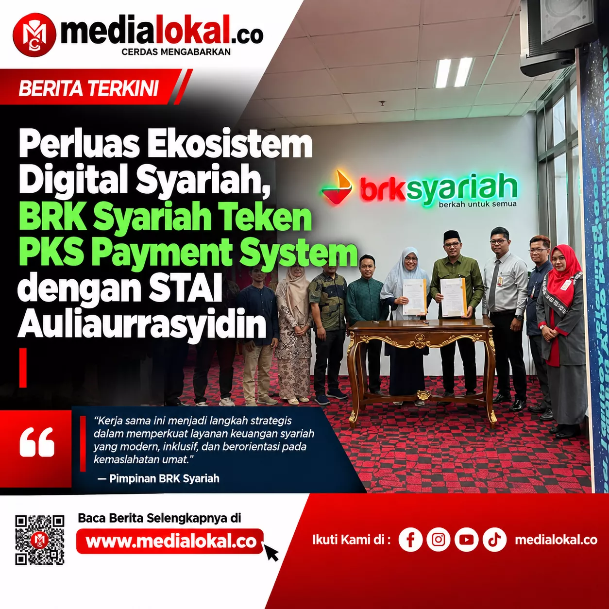 Mahasiswa STAI Tembilahan Kini Lebih Mudah Bayar Kuliah, BRK Syariah Hadirkan Sistem Pembayaran Digital