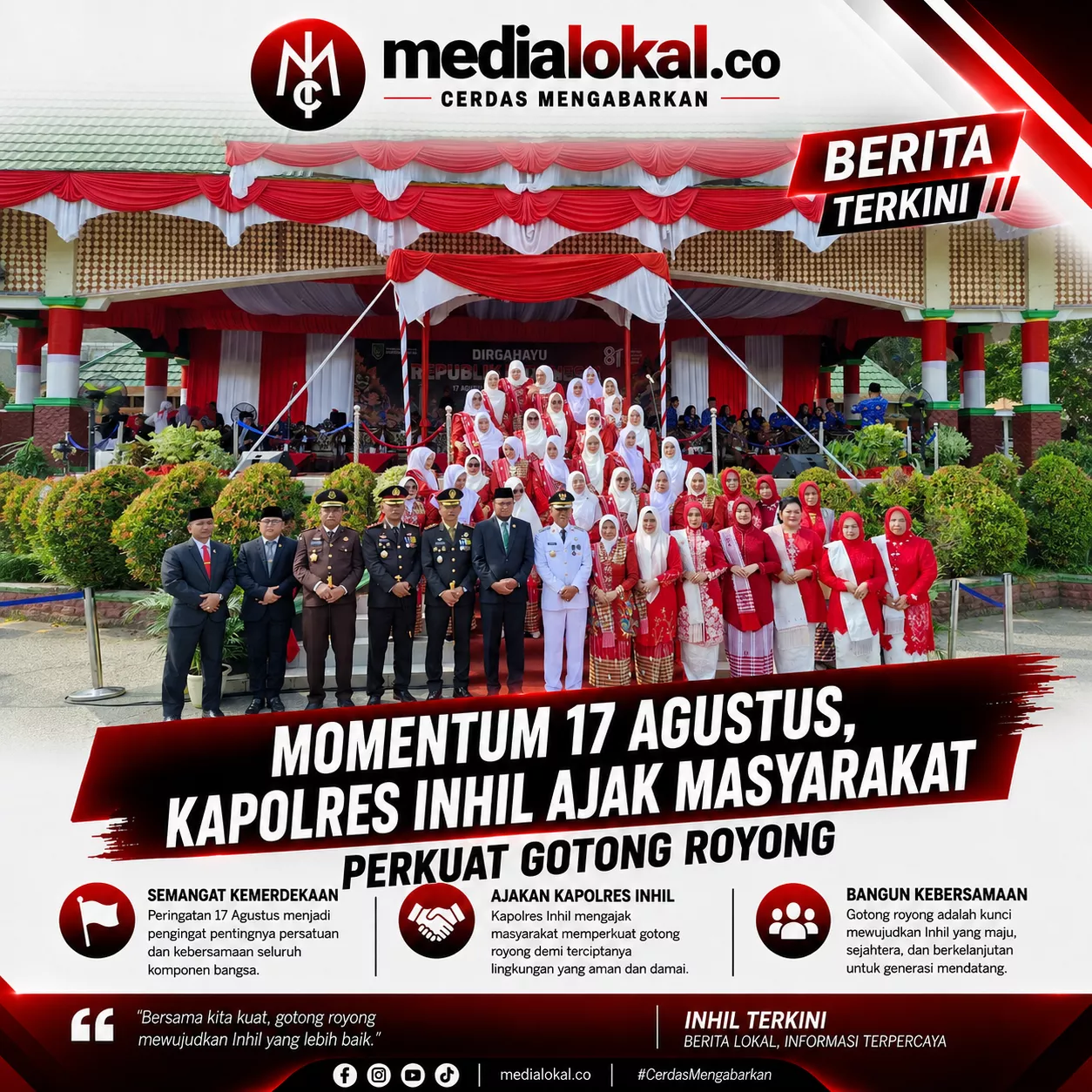 Kapolres Inhil: Isi Kemerdekaan dengan Kerja Nyata dan Jaga Persatuan