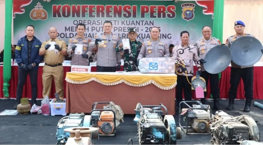Polda Riau Tetapkan 17 Tersangka termasuk Pemodal  Sita 395 Gram Emas dan Rp972 Juta 