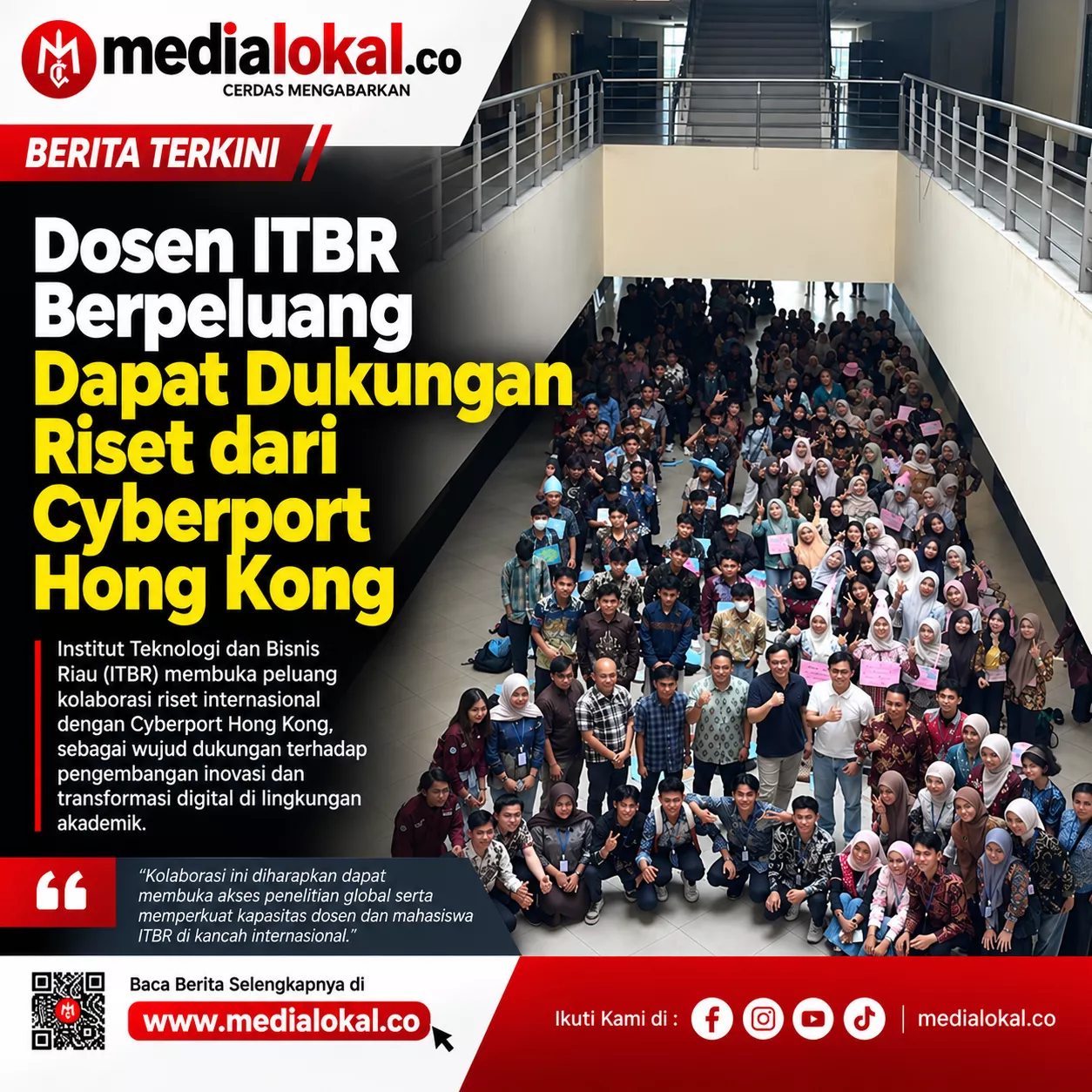ITB Riau Jajaki Kolaborasi Riset dan Inovasi dengan Cyberport Hong Kong