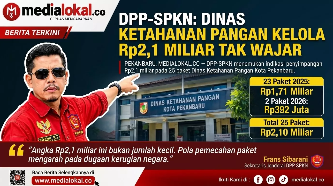 DPP-SPKN Temukan Dugaan Penyimpangan Rp2,1 Miliar di Dinas Ketahanan Pangan Pekanbaru