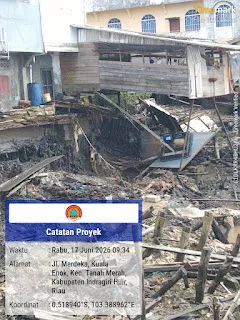 Abrasi Terjang Kuala Enok Tanah Merah, 13 KK Terdampak dan 3 Rumah Terancam, Pemkab Inhil Turunkan Tim 