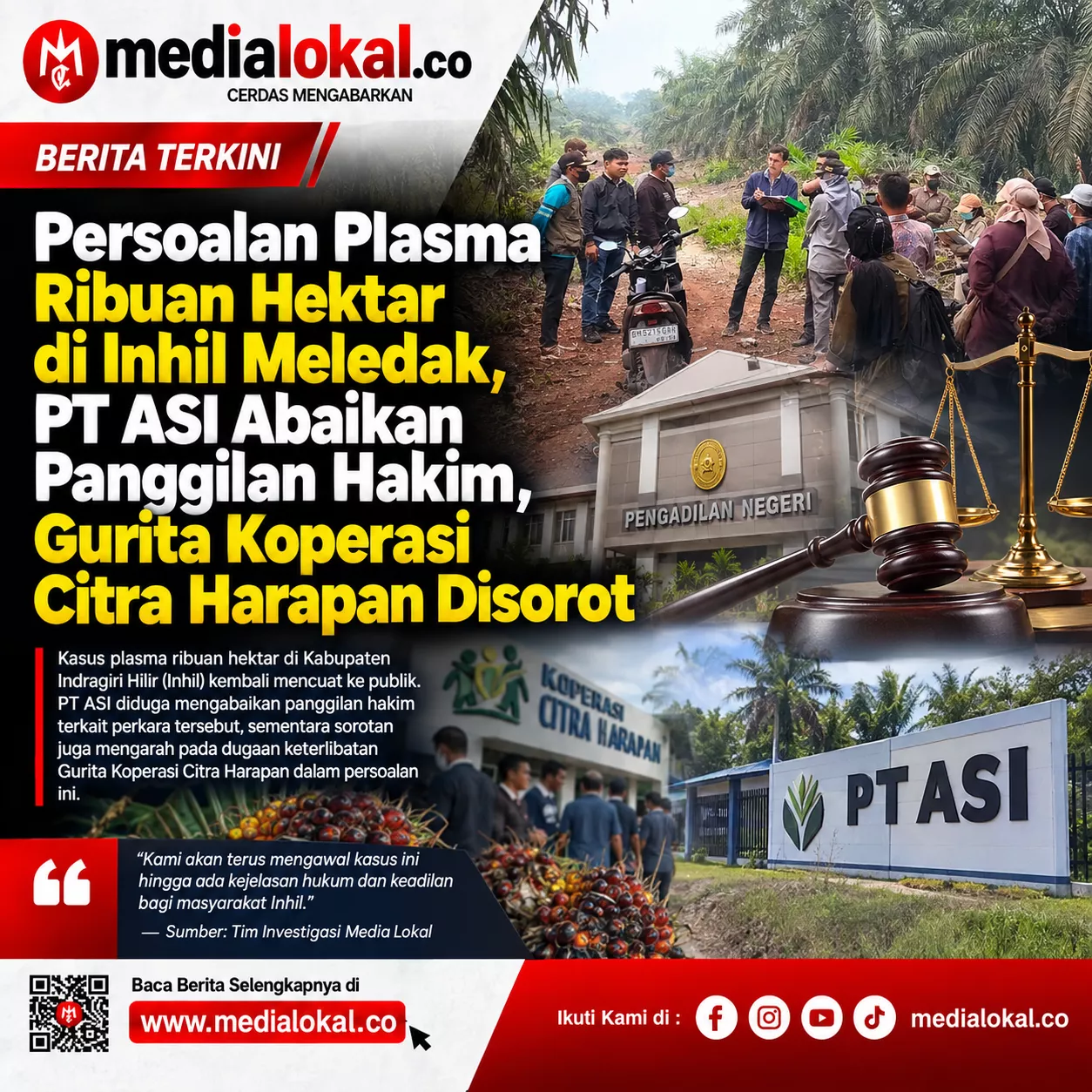 Sengketa Plasma 1.970 Hektare di Inhil: Gurita Korporasi, Oknum Kades, Hingga PT ASI yang Mangkir dari Sidang Lapangan