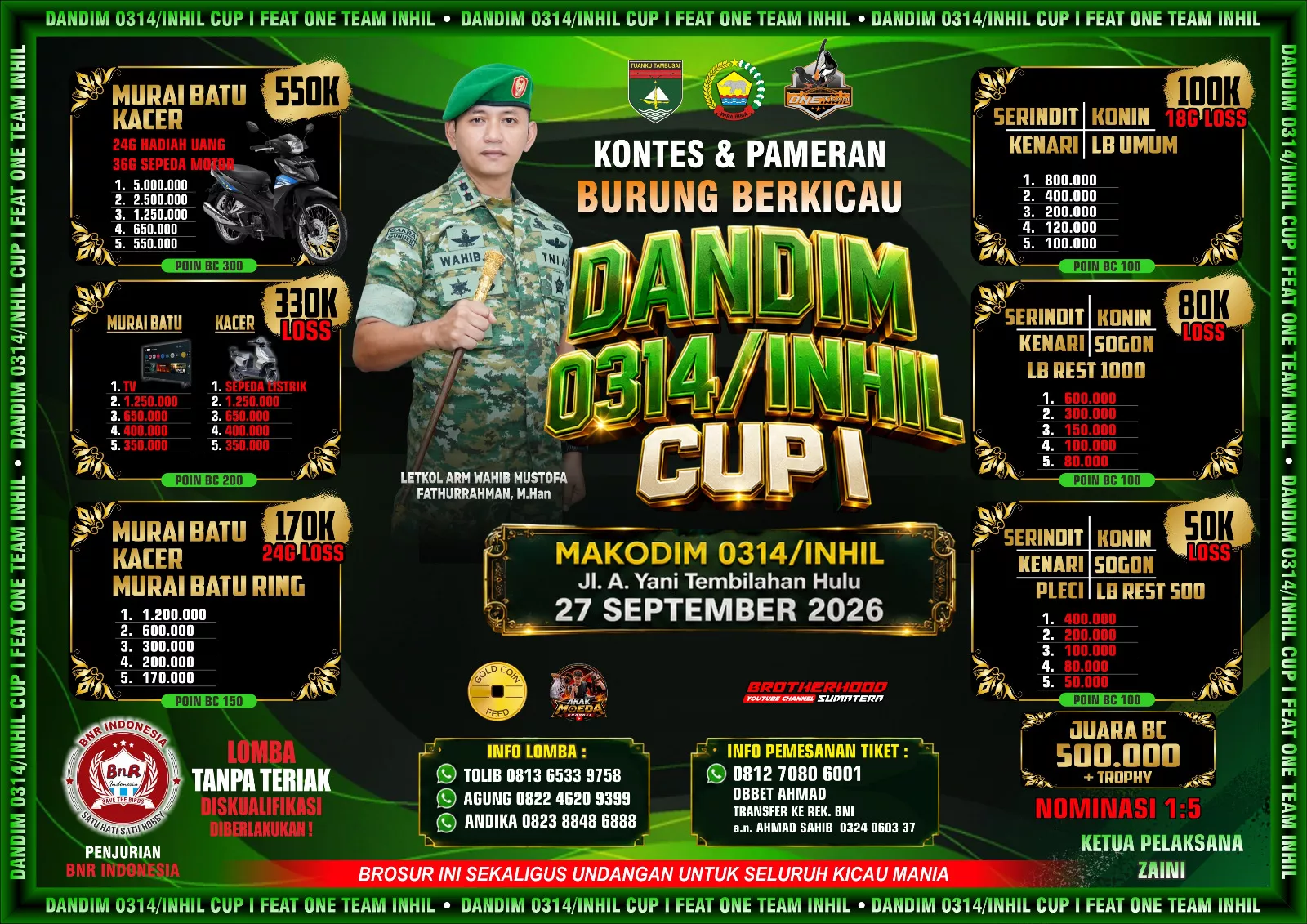 H-4 Dandim 0314/Inhil Cup I, Panitia: Persiapan 99% Rampung, Kodim Full Support!