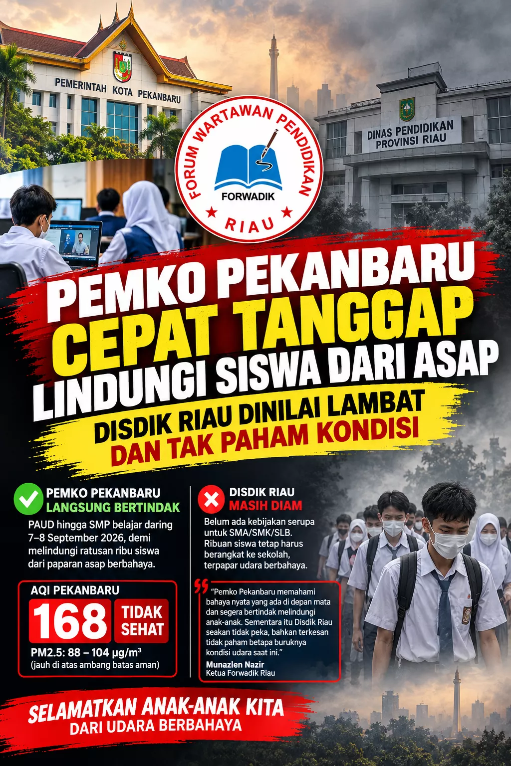 Disdik Riau Dinilai Lambat dan Tak Paham Kondisi