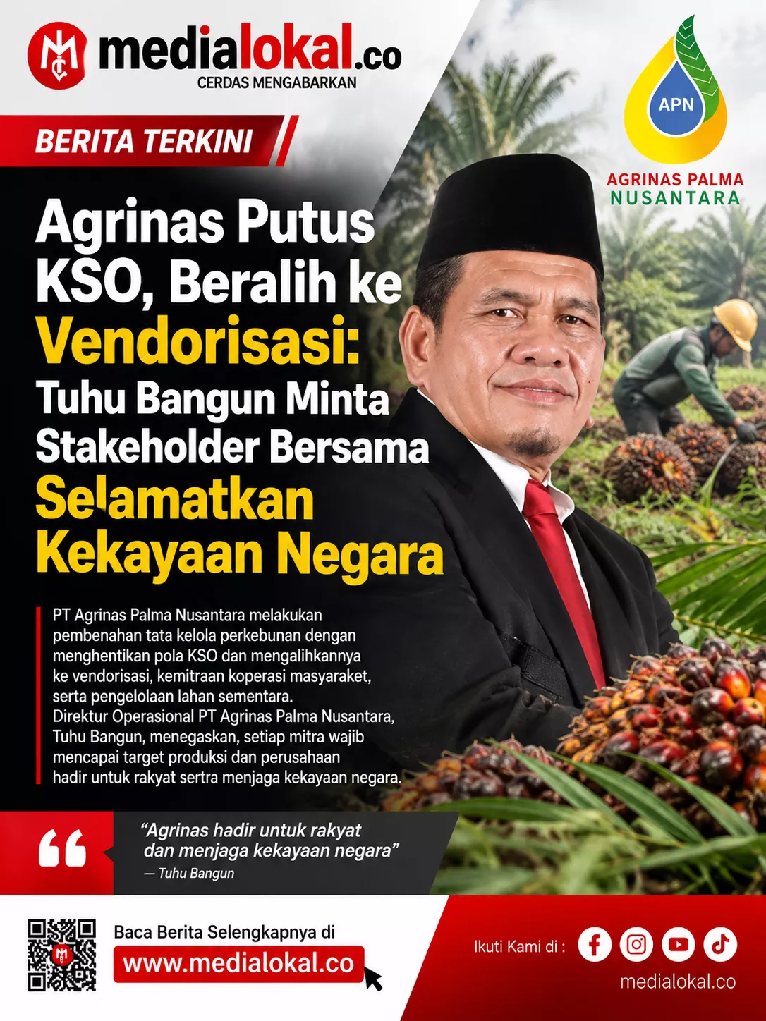Agrinas Putus KSO, Beralih ke Vendorisasi