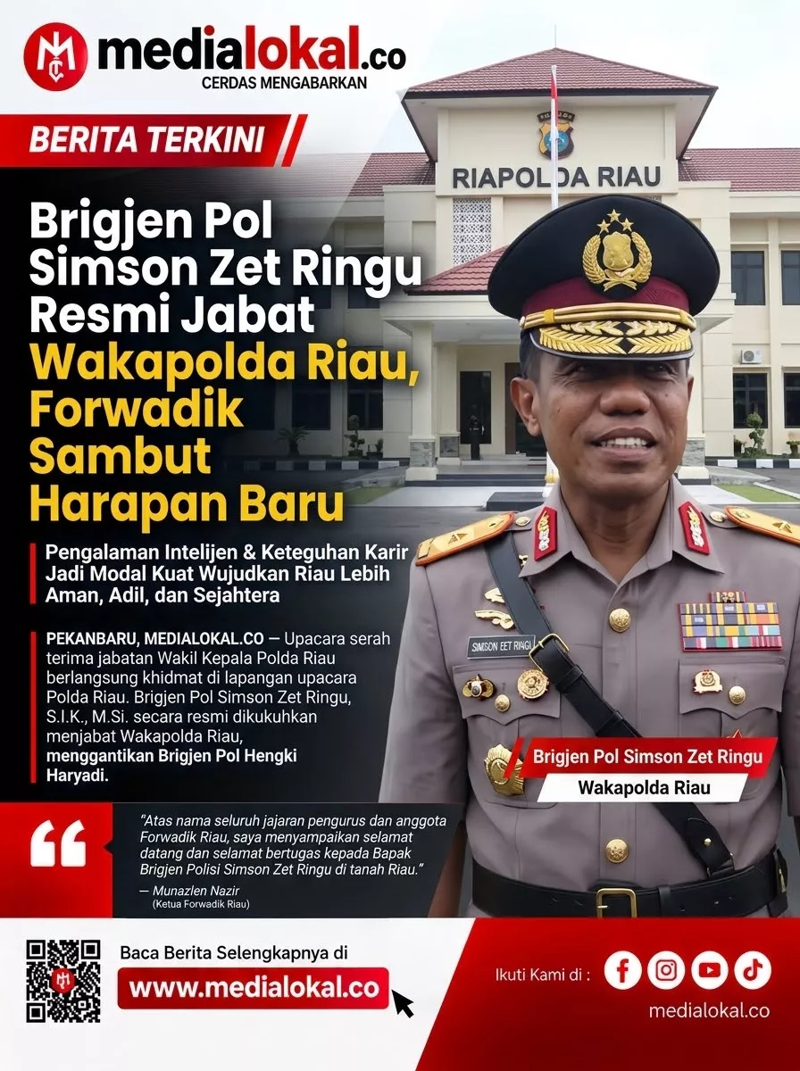 Brigjen Pol Simson Zet Ringu Resmi Jabat Wakapolda Riau