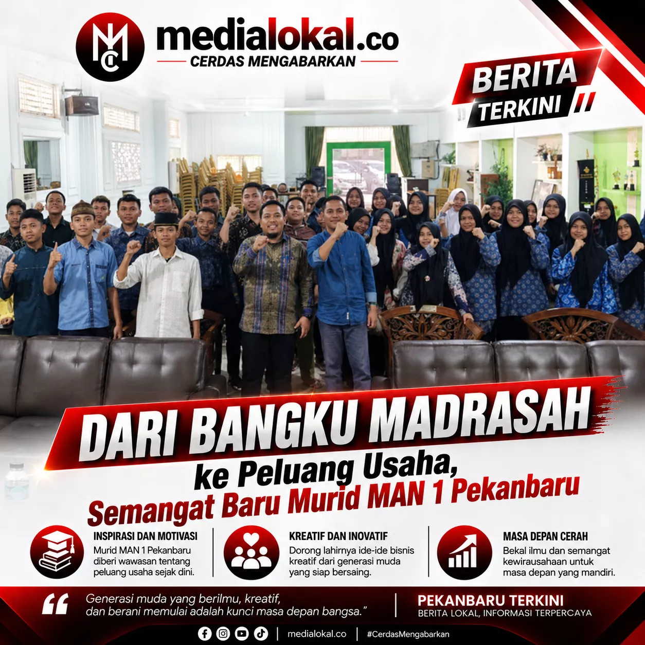 Murid Program Entrepreneur MAN 1 Pekanbaru Belajar Menangkap Peluang Bersama Dr Sarli Rahman