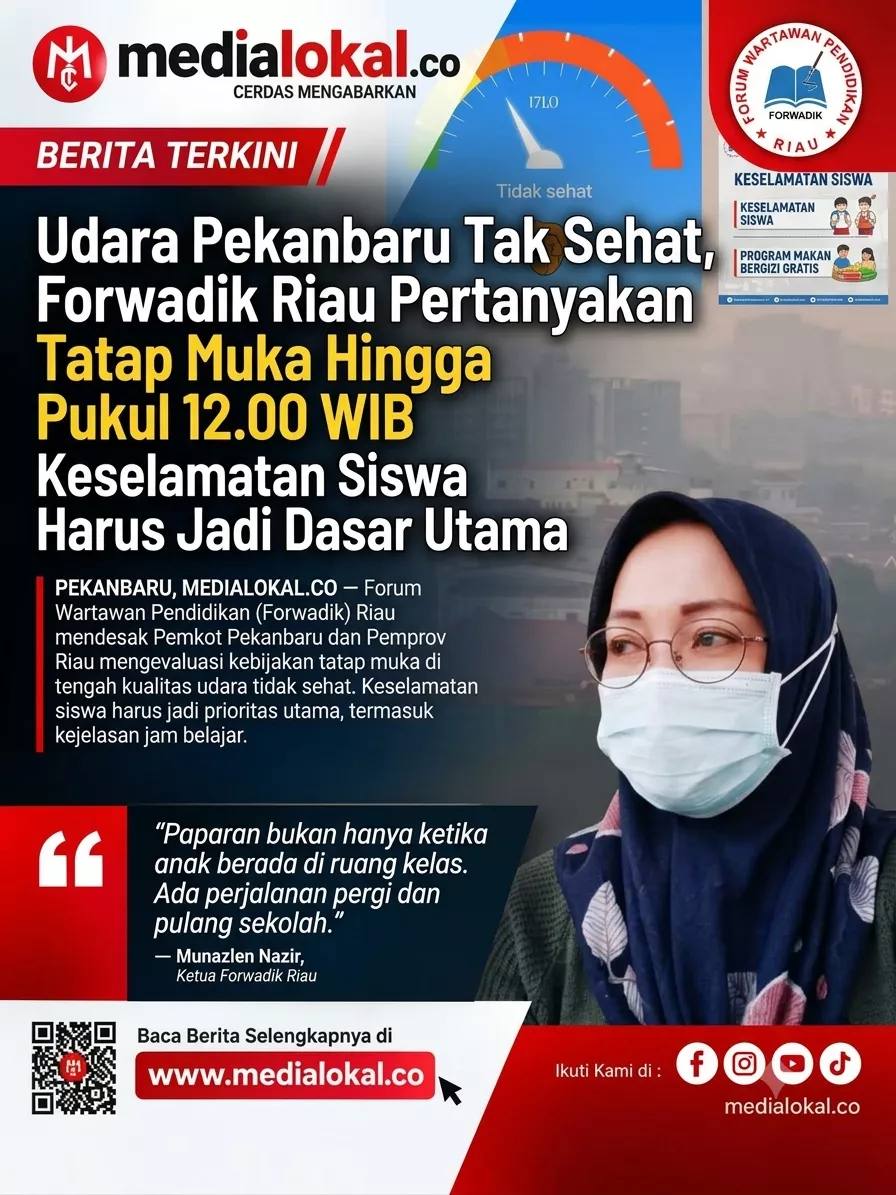 Udara Pekanbaru Tak Sehat, Forwadik Riau Pertanyakan Tatap Muka hingga Pukul 12.00 WIB