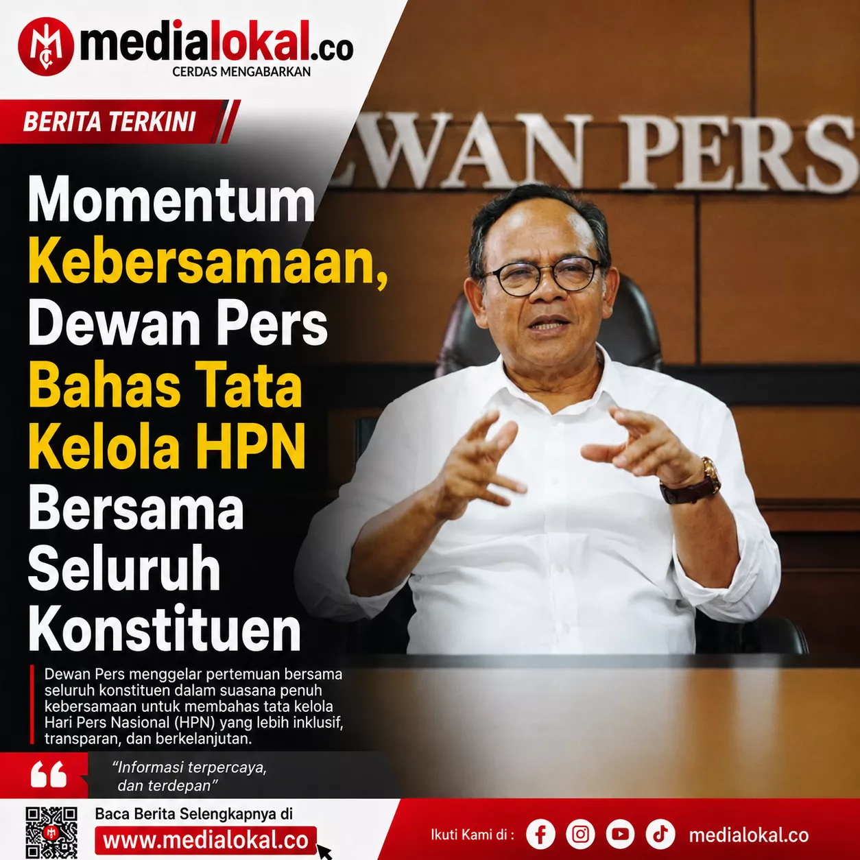 Dewan Pers Akan Kumpulkan Seluruh Konstituen Bahas Penyelenggaraan Hari Pers Nasional