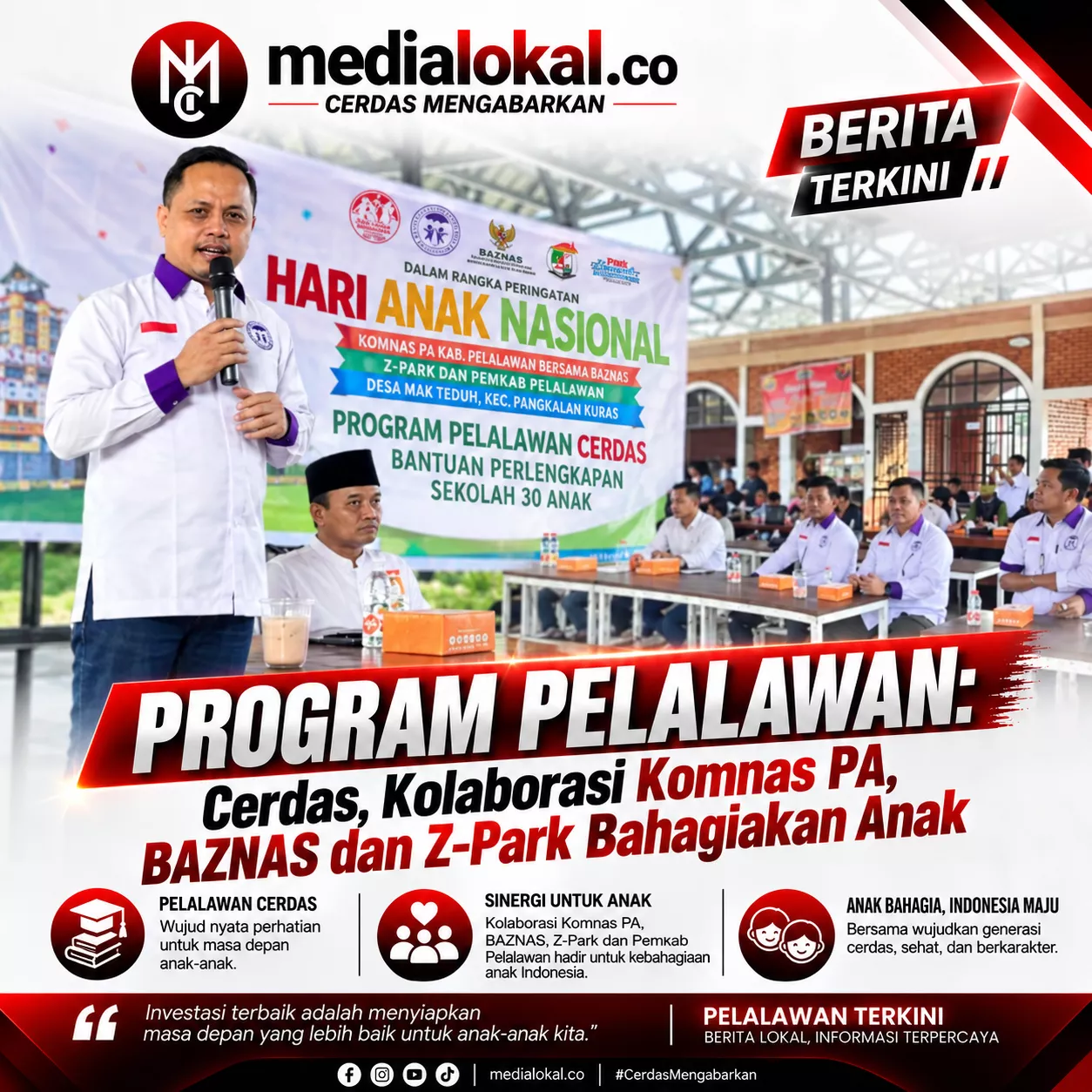 Program Pelalawan Cerdas: Kolaborasi Komnas PA, Baznas dan Z-Park Bahagiakan Anak