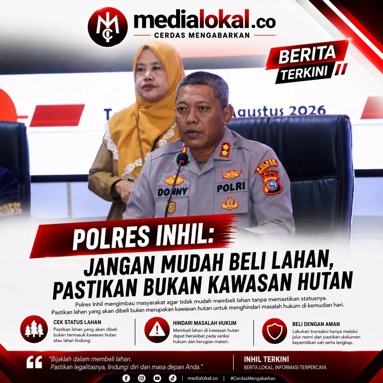 Basmi Karhutla dan Perambahan, Polres Inhil Perkuat Pencegahan dan Penegakan Hukum
